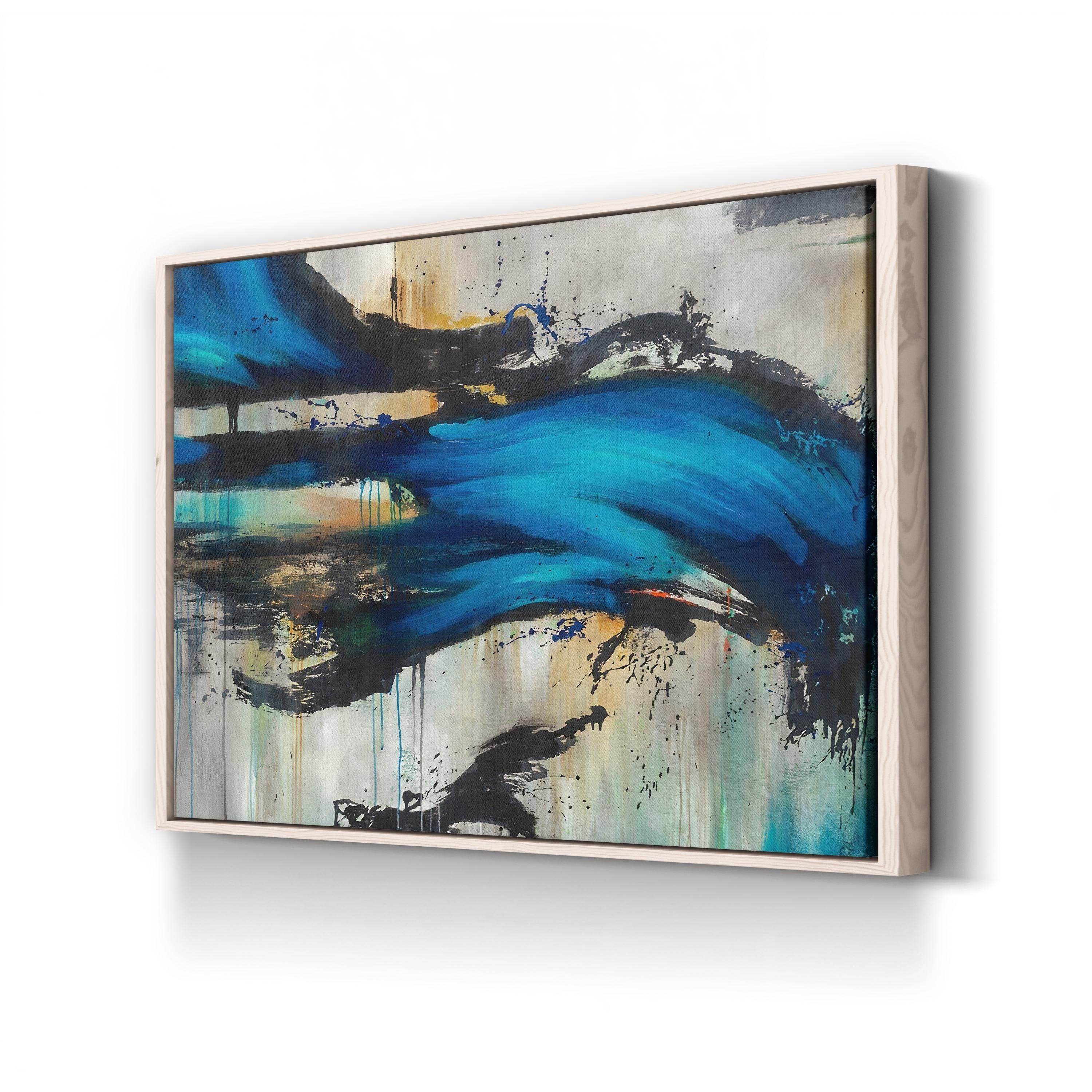 Midnight Splash Blue Abstract – Rikki Drotar Wall Art | Contemporary Abstract Canvas Print