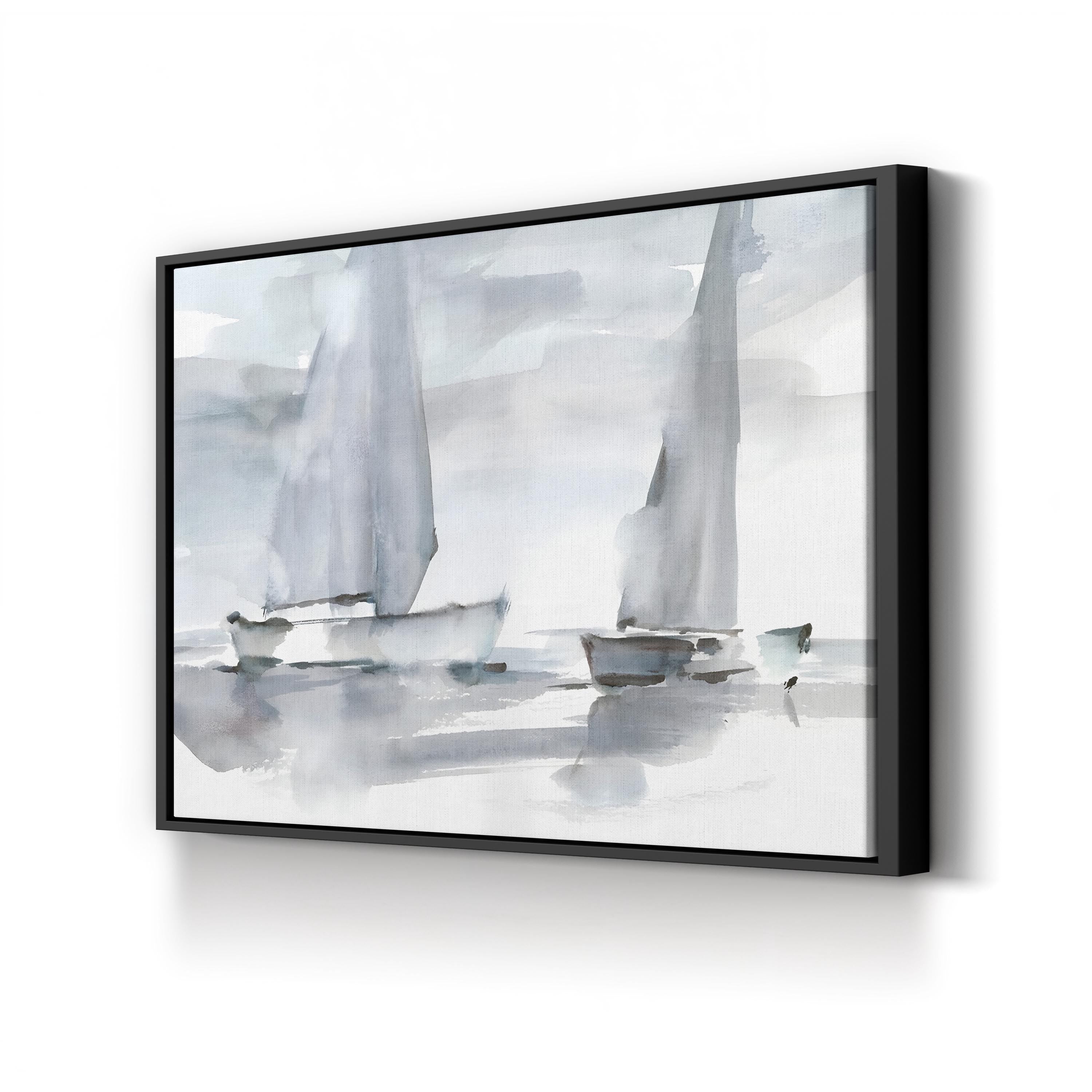 Misty Sails II Coastal Seascape – Ethan Harper Wall Art | Contemporary Abstract Canvas Print