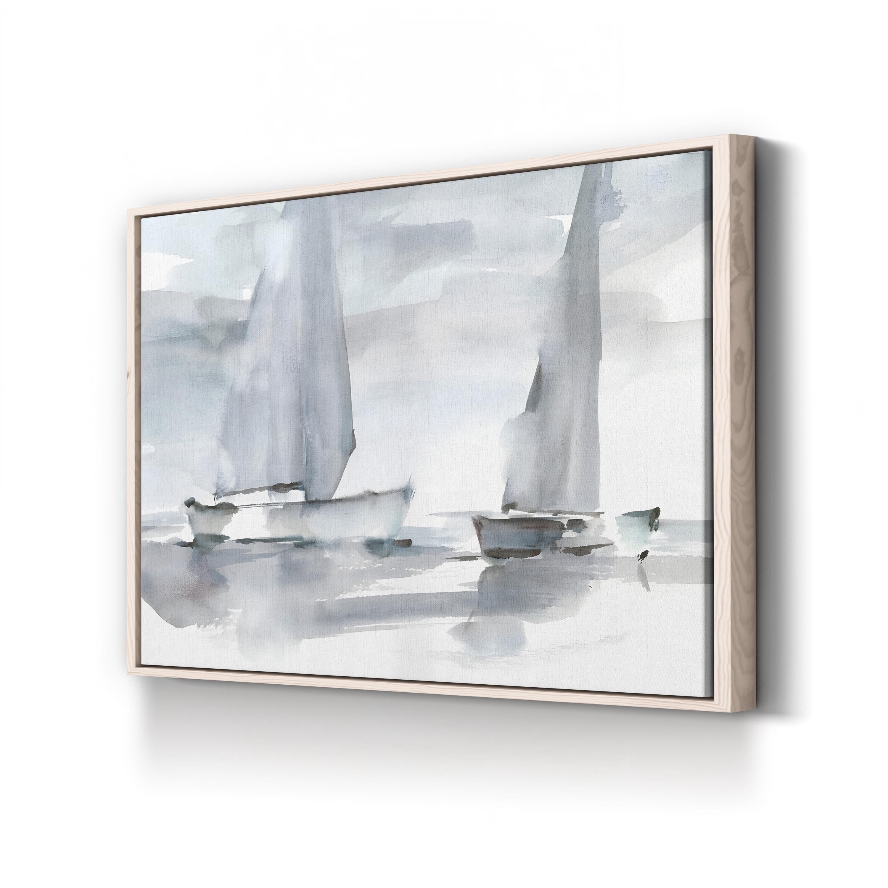 Misty Sails II Coastal Seascape – Ethan Harper Wall Art | Contemporary Abstract Canvas Print