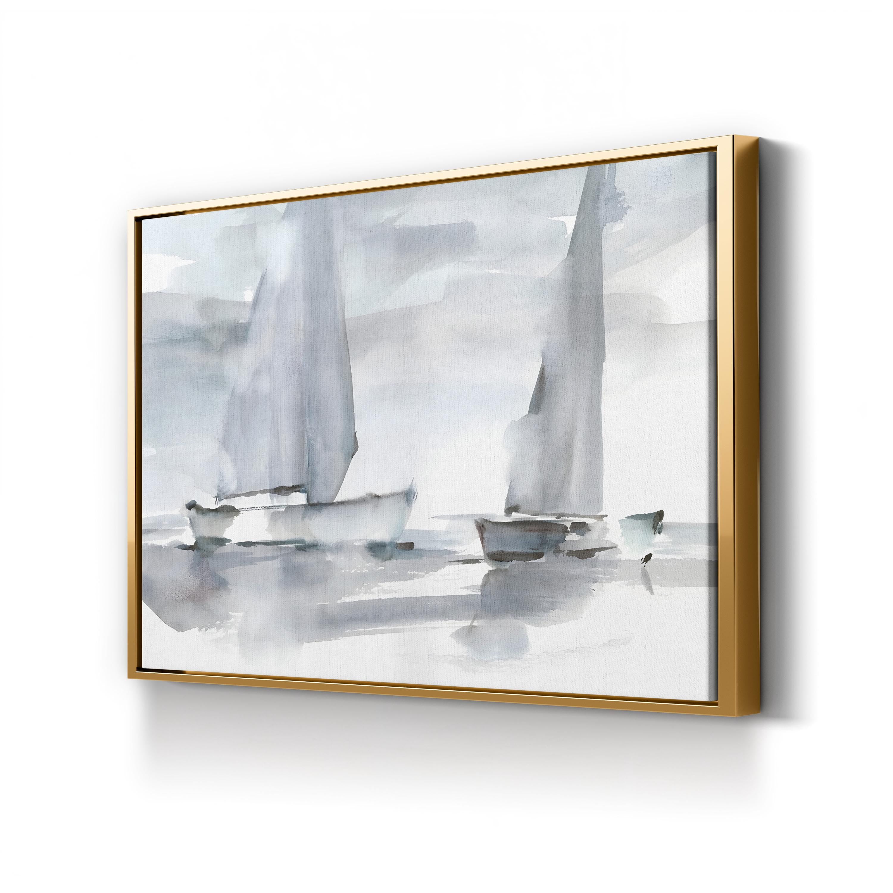 Misty Sails II Coastal Seascape – Ethan Harper Wall Art | Contemporary Abstract Canvas Print