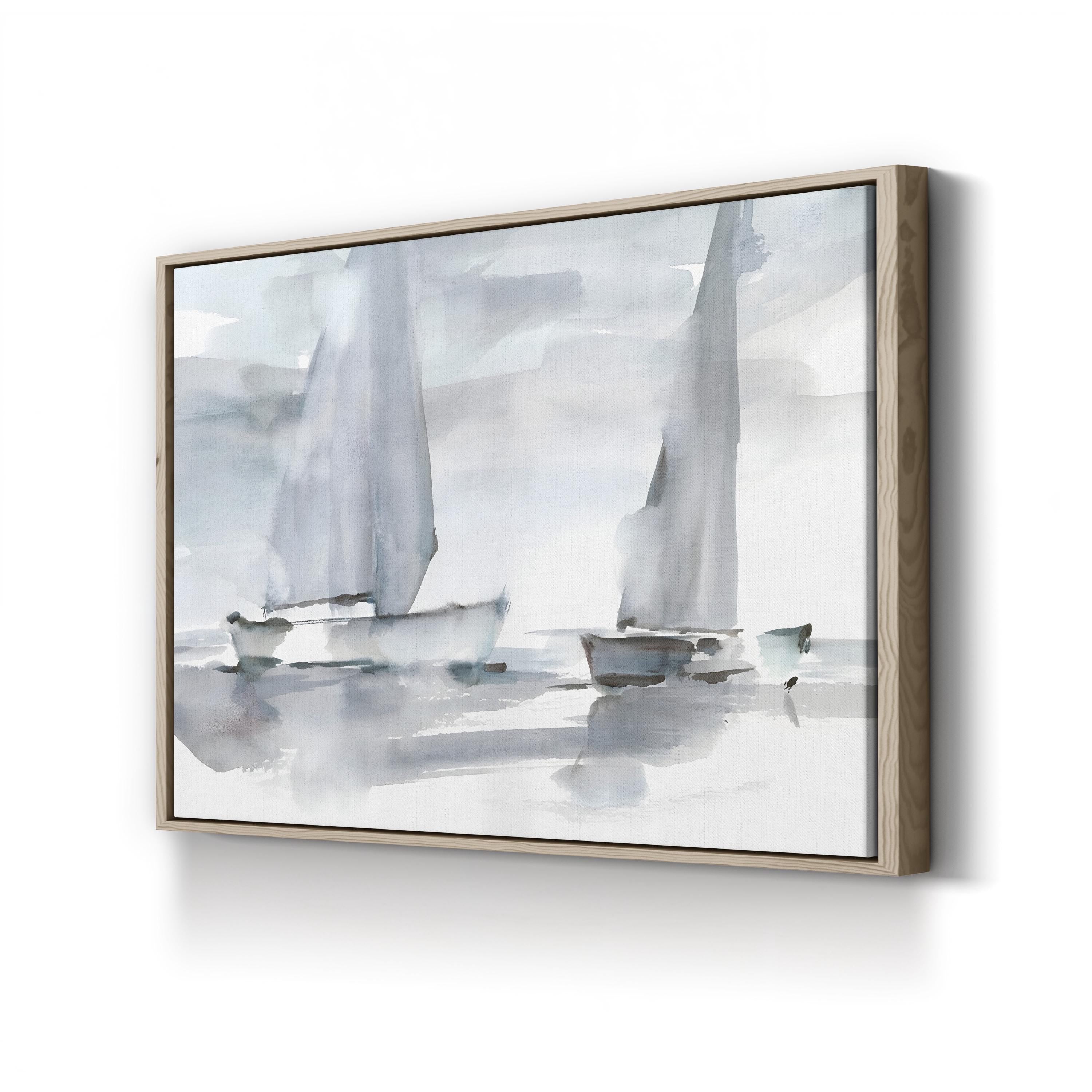 Misty Sails II Coastal Seascape – Ethan Harper Wall Art | Contemporary Abstract Canvas Print