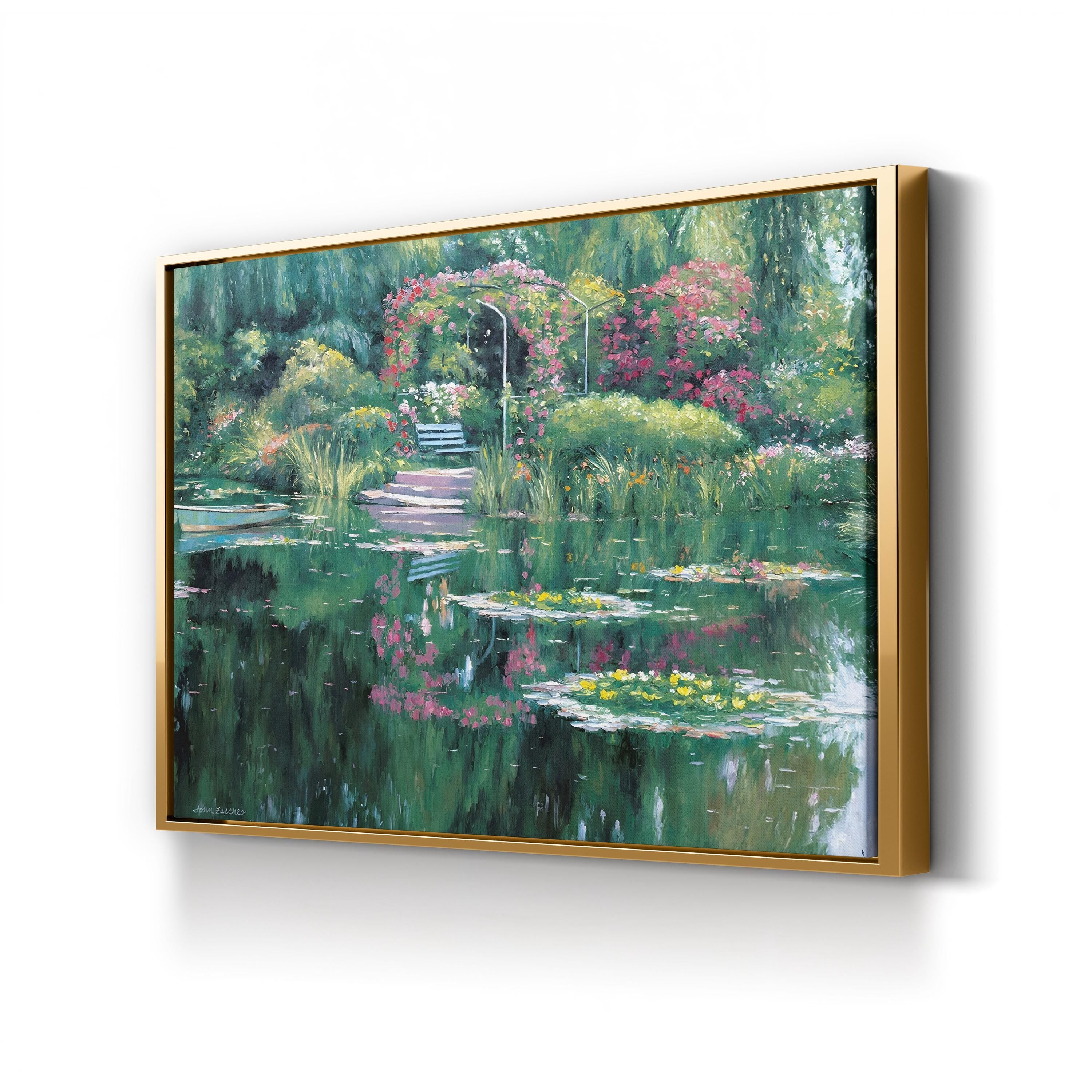 Monet’s Garden Floral Pond – John Zaccheo Wall Art | Contemporary Landscape Canvas Print