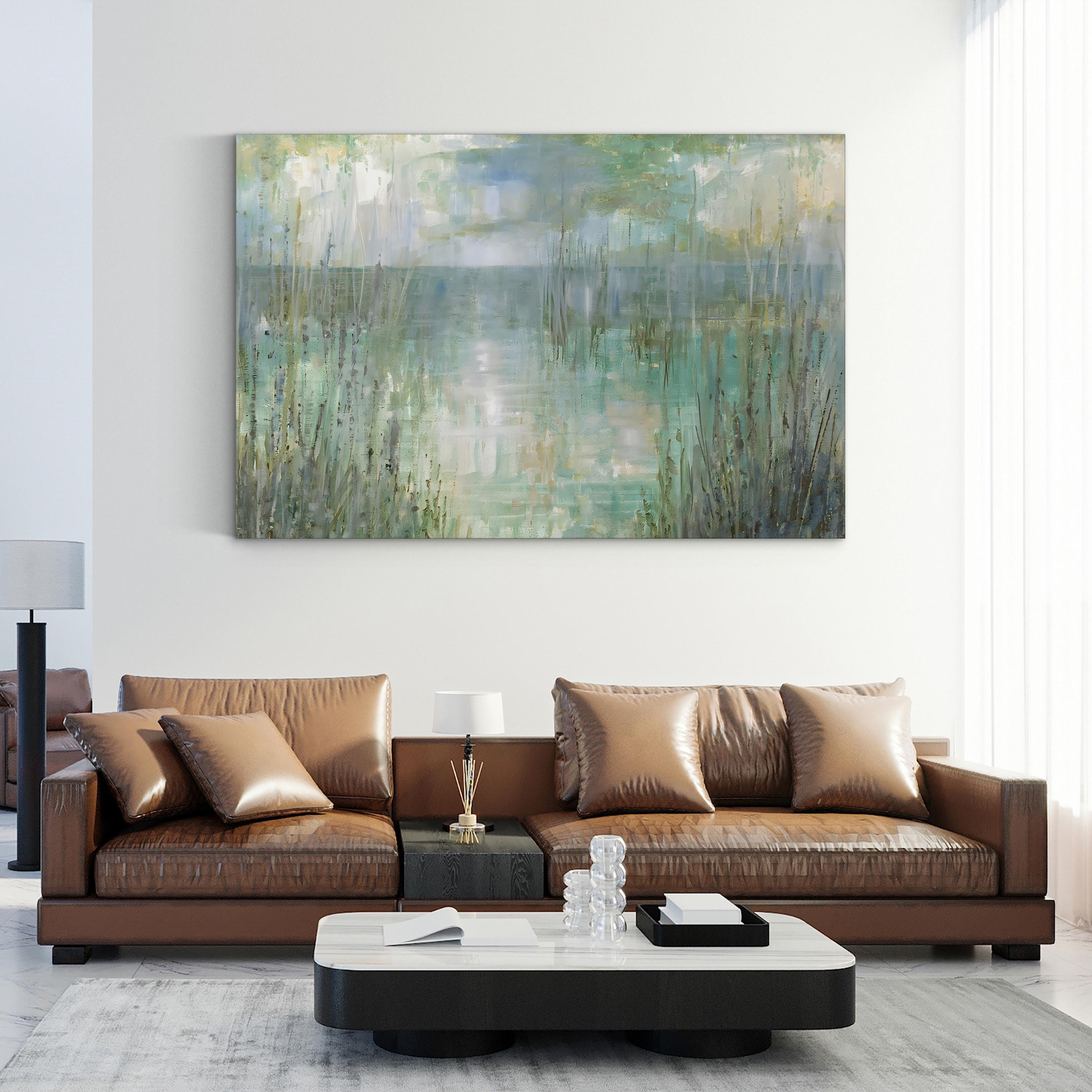 Morning Reflection Canvas Art – Abstract Coastal Landscape by Ruane Manning