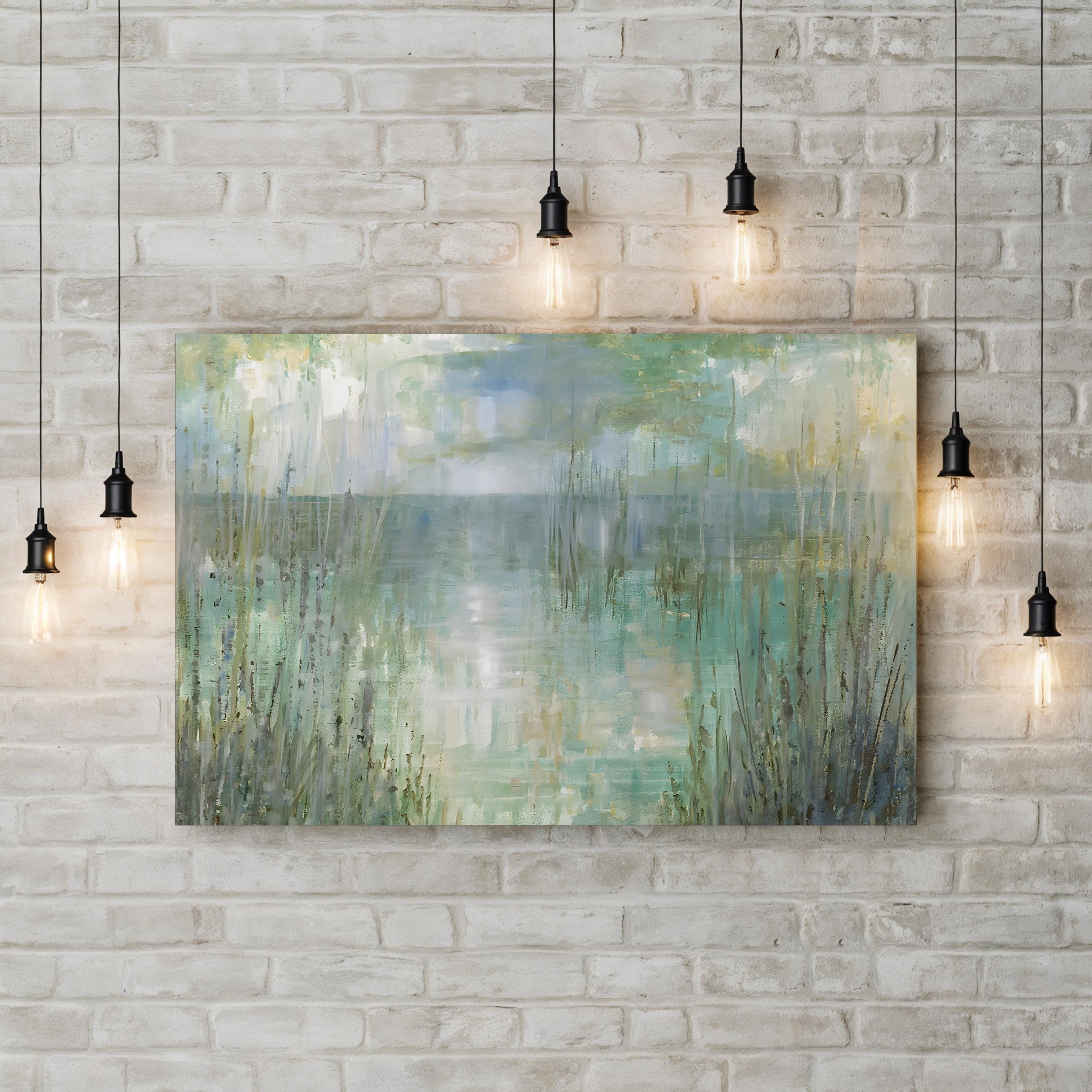 Morning Reflection Canvas Art – Abstract Coastal Landscape by Ruane Manning