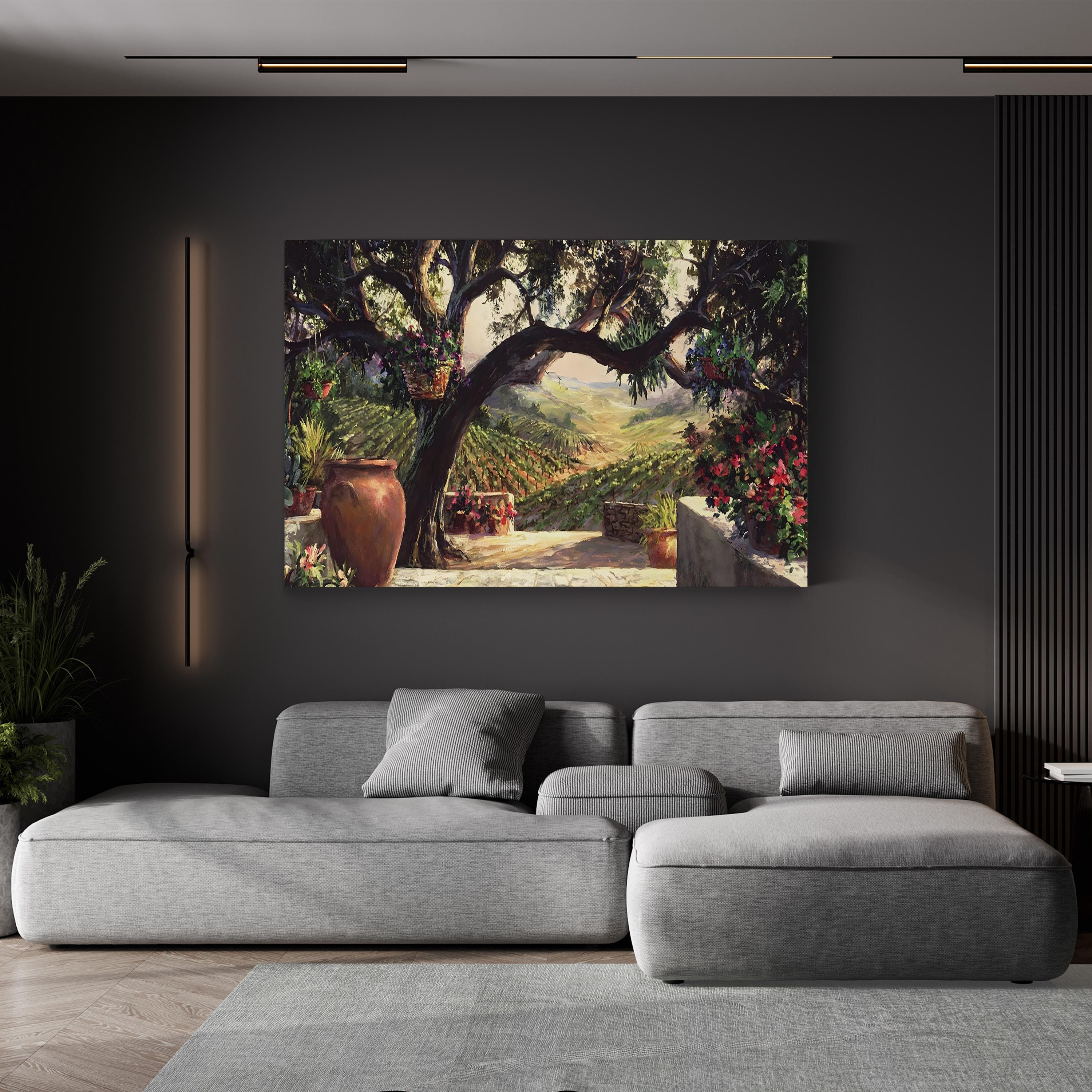 Napa Patio Wall Art | Scenic Vineyard Courtyard by Art Fronckowiak