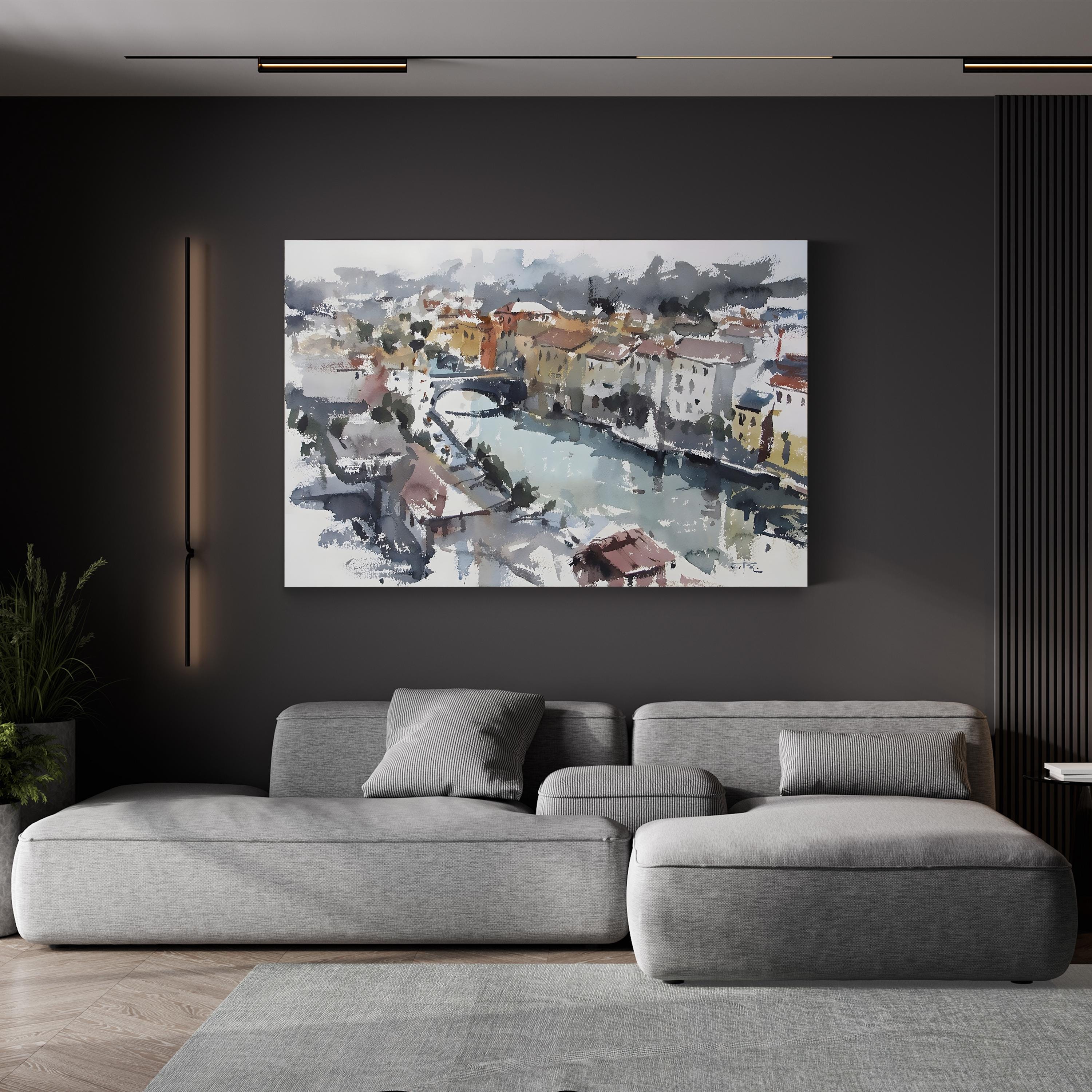 Near Lucca Italy Scenic Landscape Canvas Wall Art  by Tony Belobrajdic