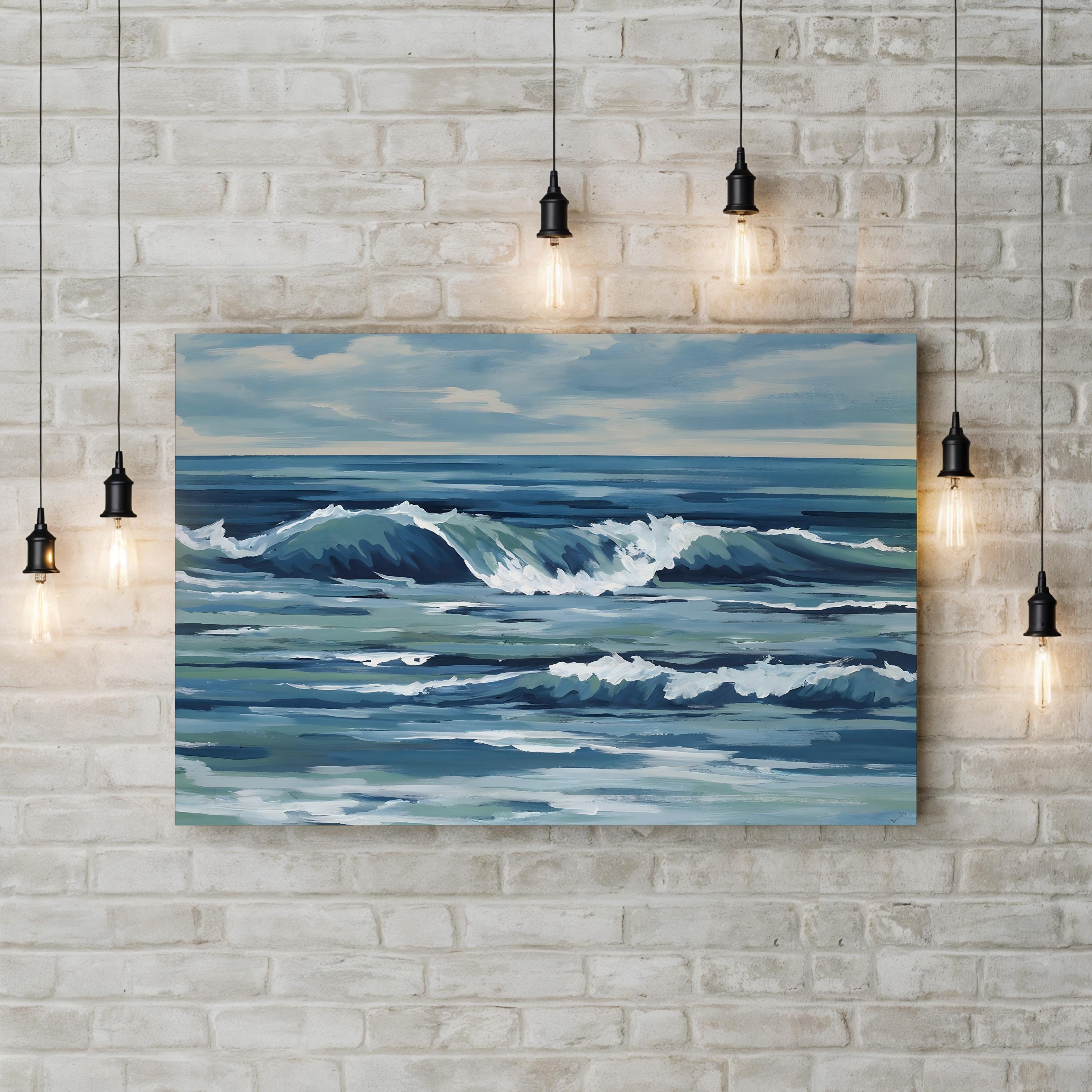 Northern Lines Wall Art by Sydney Edmunds – Contemporary Abstract Seascape Painting Print