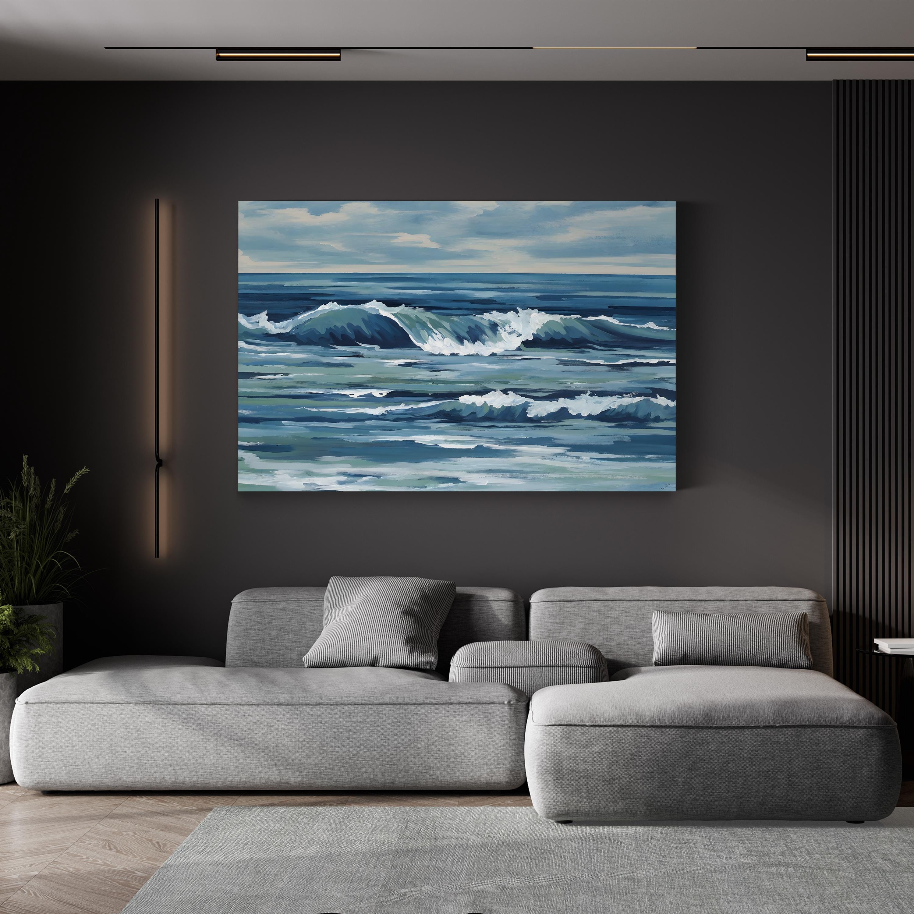Northern Lines Wall Art by Sydney Edmunds – Contemporary Abstract Seascape Painting Print