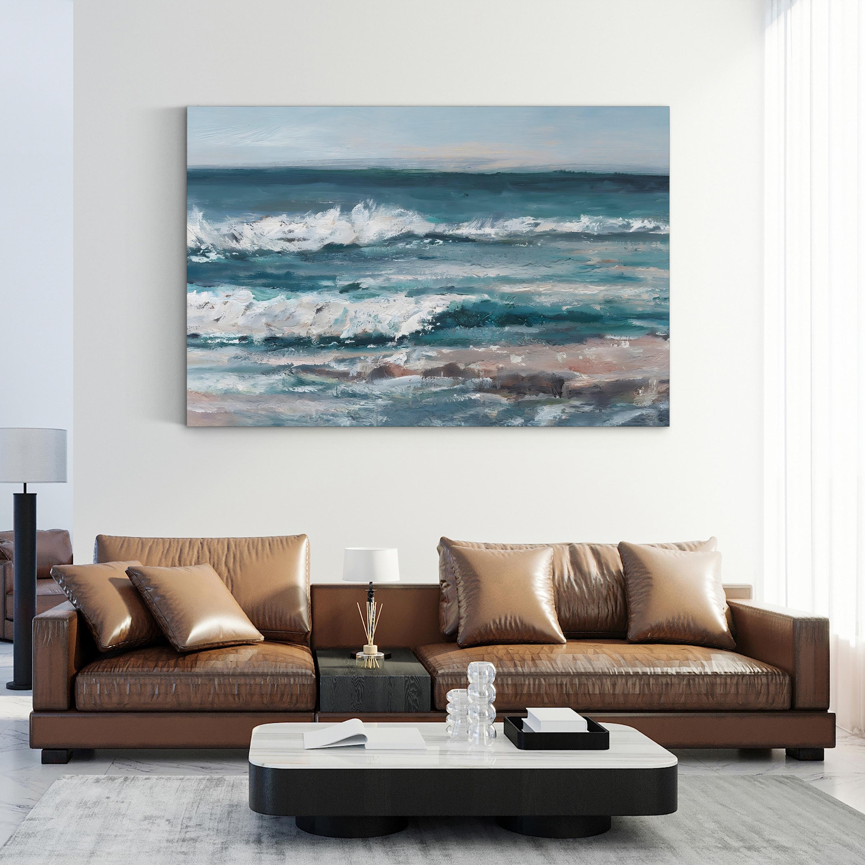 Ocean Breakers I – Contemporary Coastal Wave Wall Art by Ethan Harper