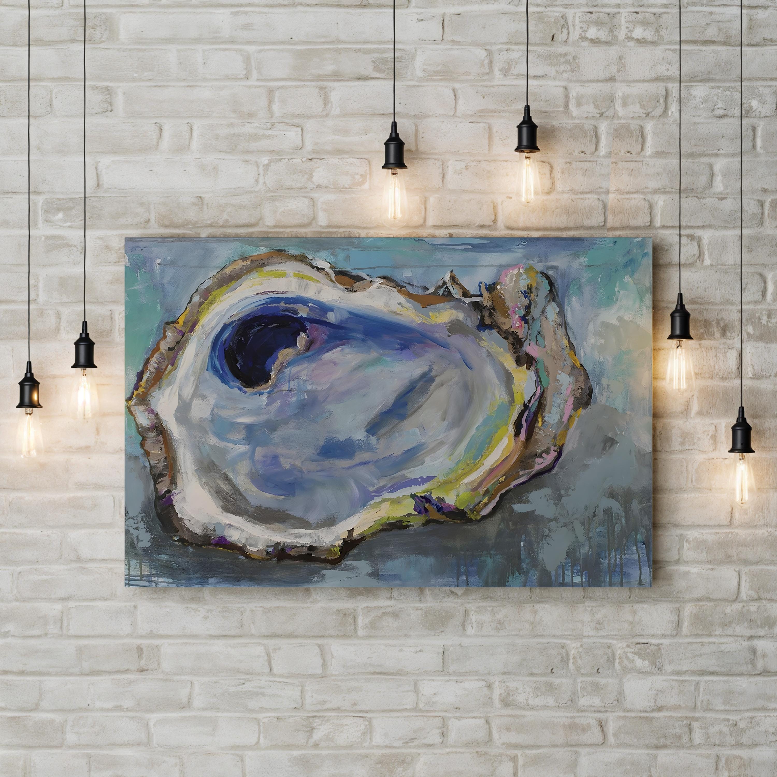 Oyster Two Wall Art by Jeanette Vertentes – Contemporary Abstract Coastal Painting Print