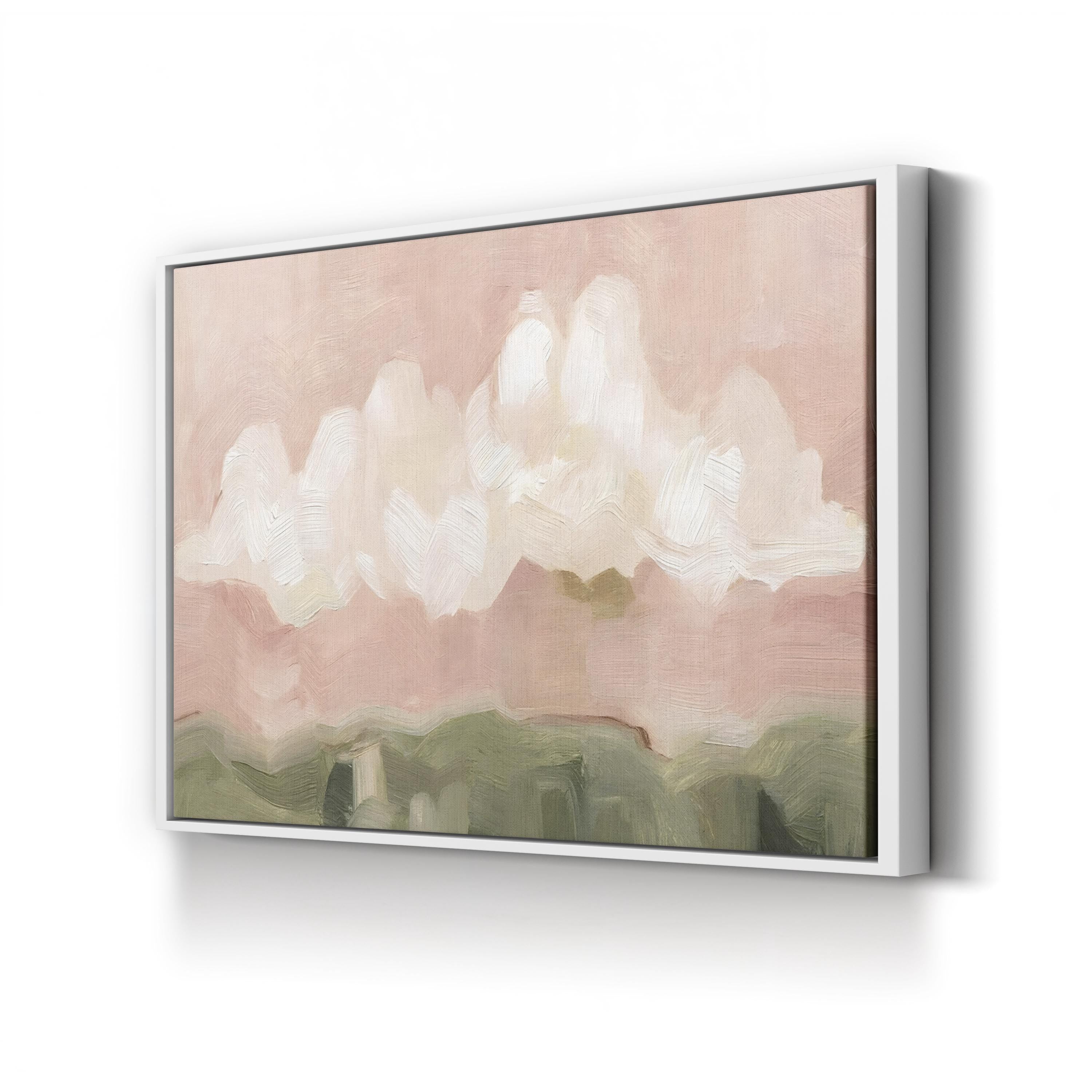 Pink Haze Sunset II Wall Art – Contemporary Textured Landscape by Emma Scarvey