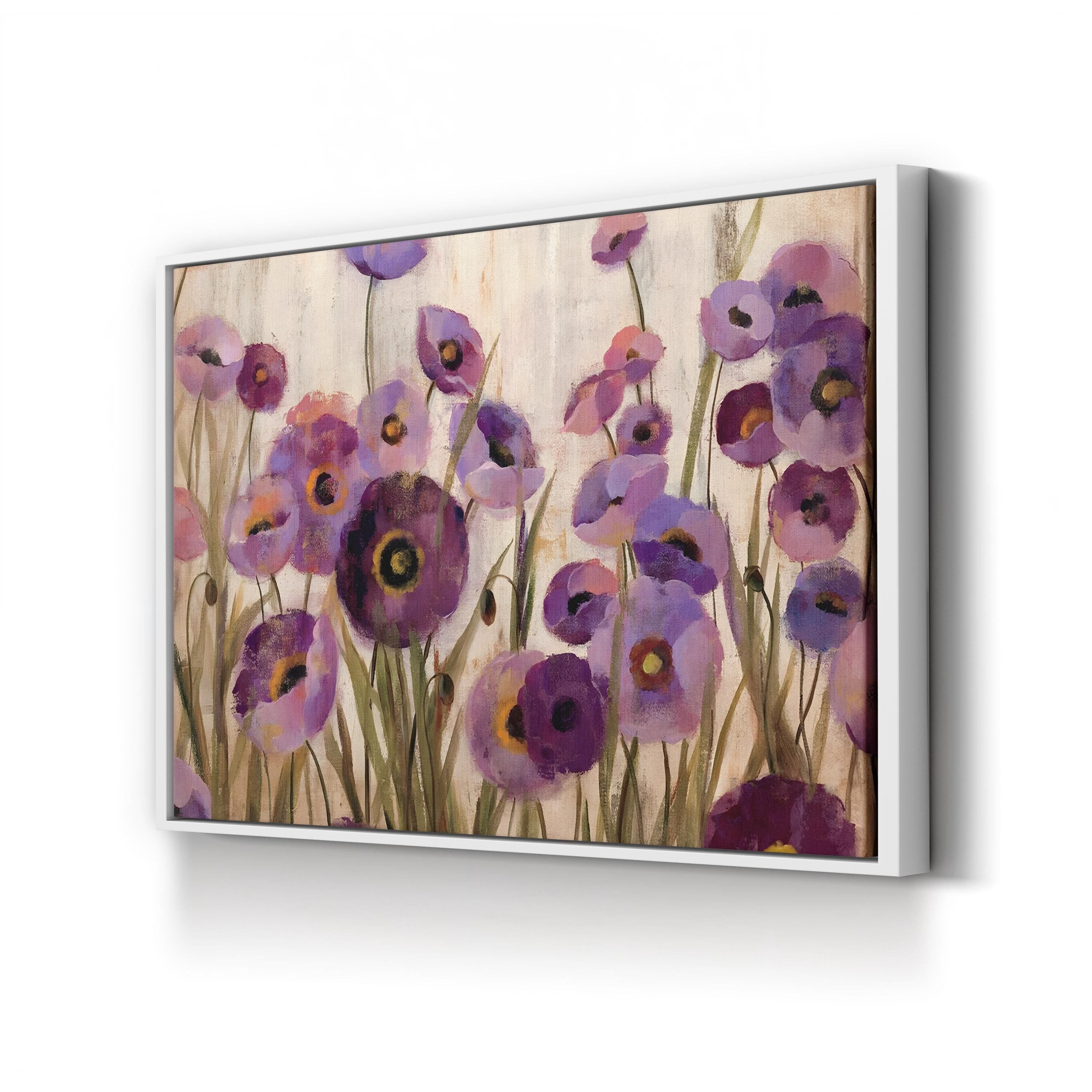 Pink and Purple Flowers Wall Art – Contemporary Floral Canvas by Silvia Vassileva