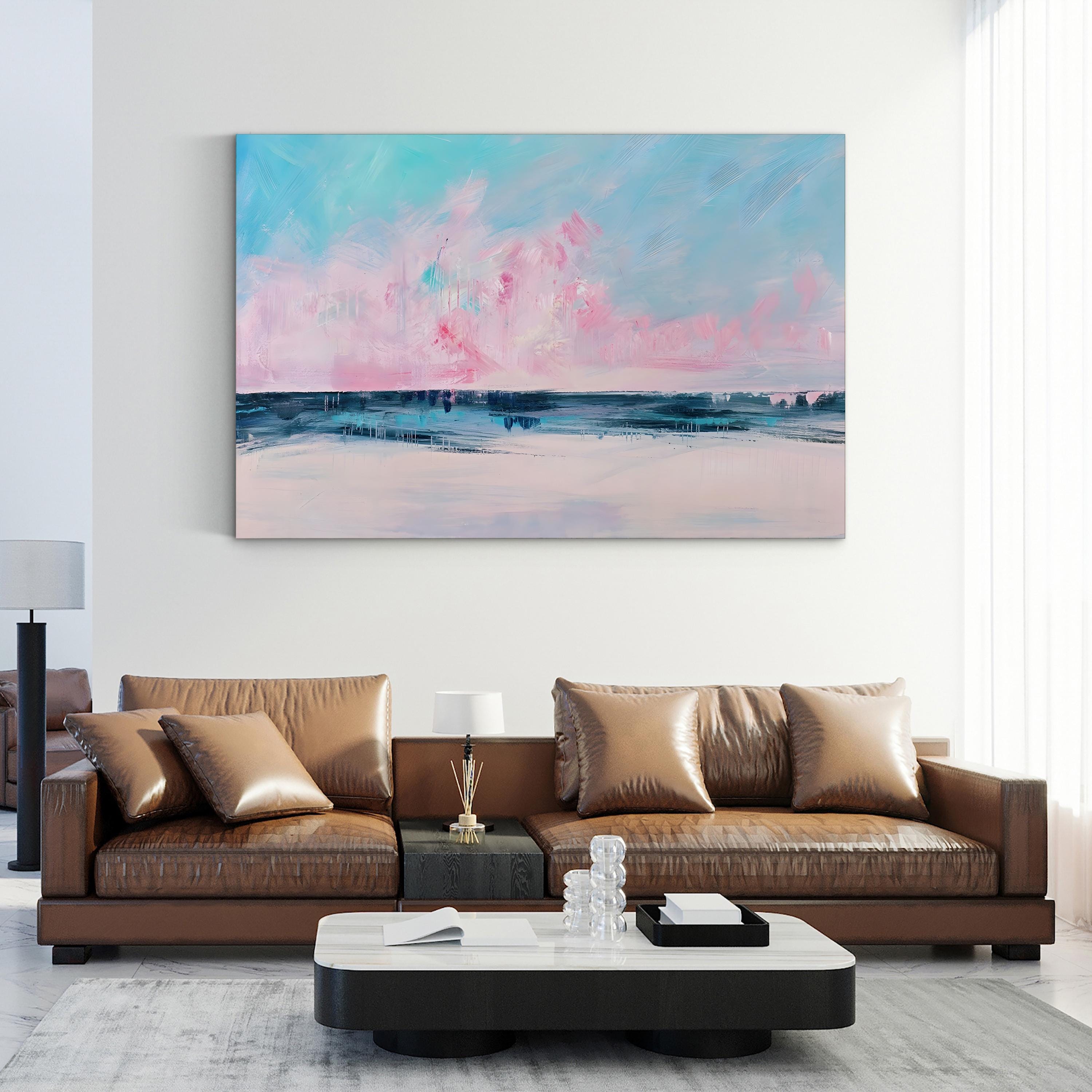 ink Sunset Over the Shore I Wall Art by Circle Art Group – Contemporary Abstract Seascape Canvas