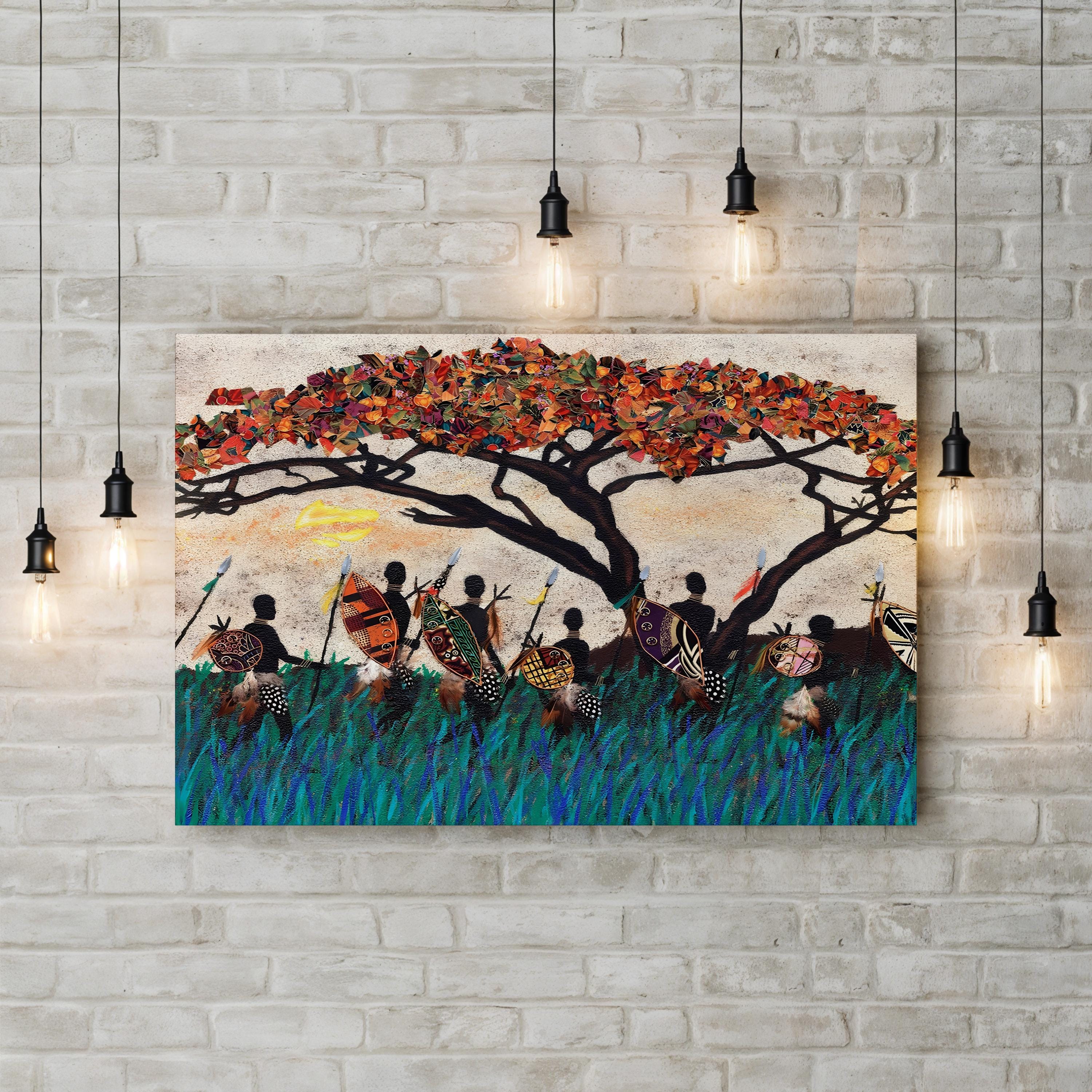 Planes of Africa III Wall Art by Alonzo Saunders | Contemporary Abstract African Landscape Canvas Print