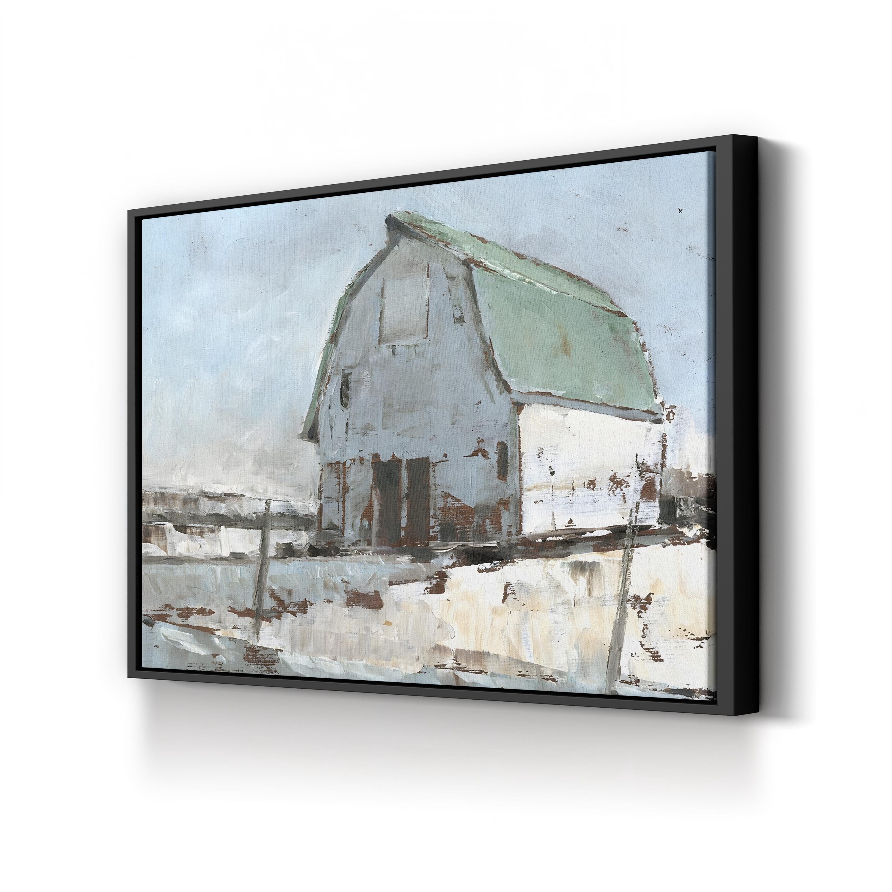 Plein Air Barn I Wall Art by Ethan Harper – Contemporary Pastoral Landscape Canvas