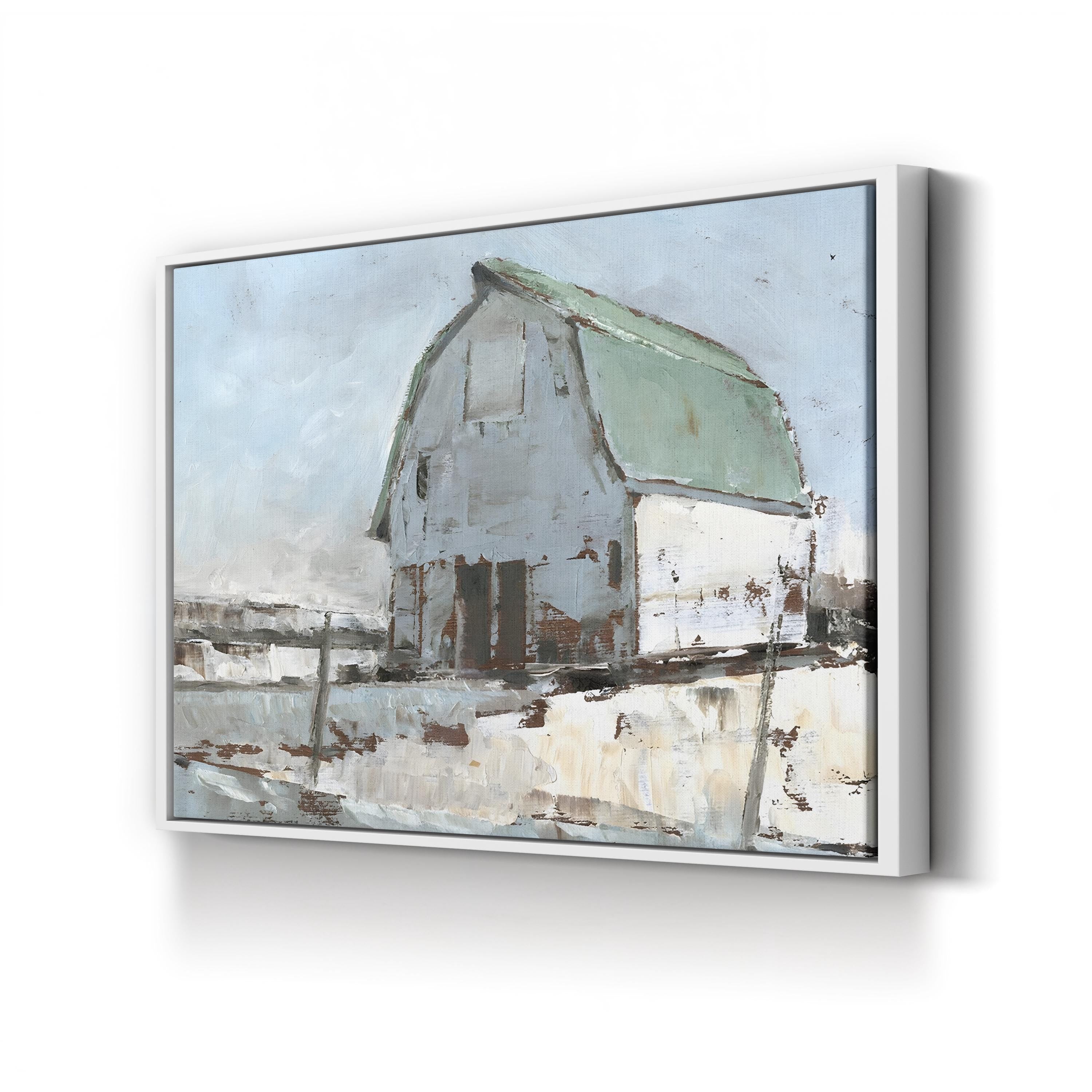 Plein Air Barn I Wall Art by Ethan Harper – Contemporary Pastoral Landscape Canvas