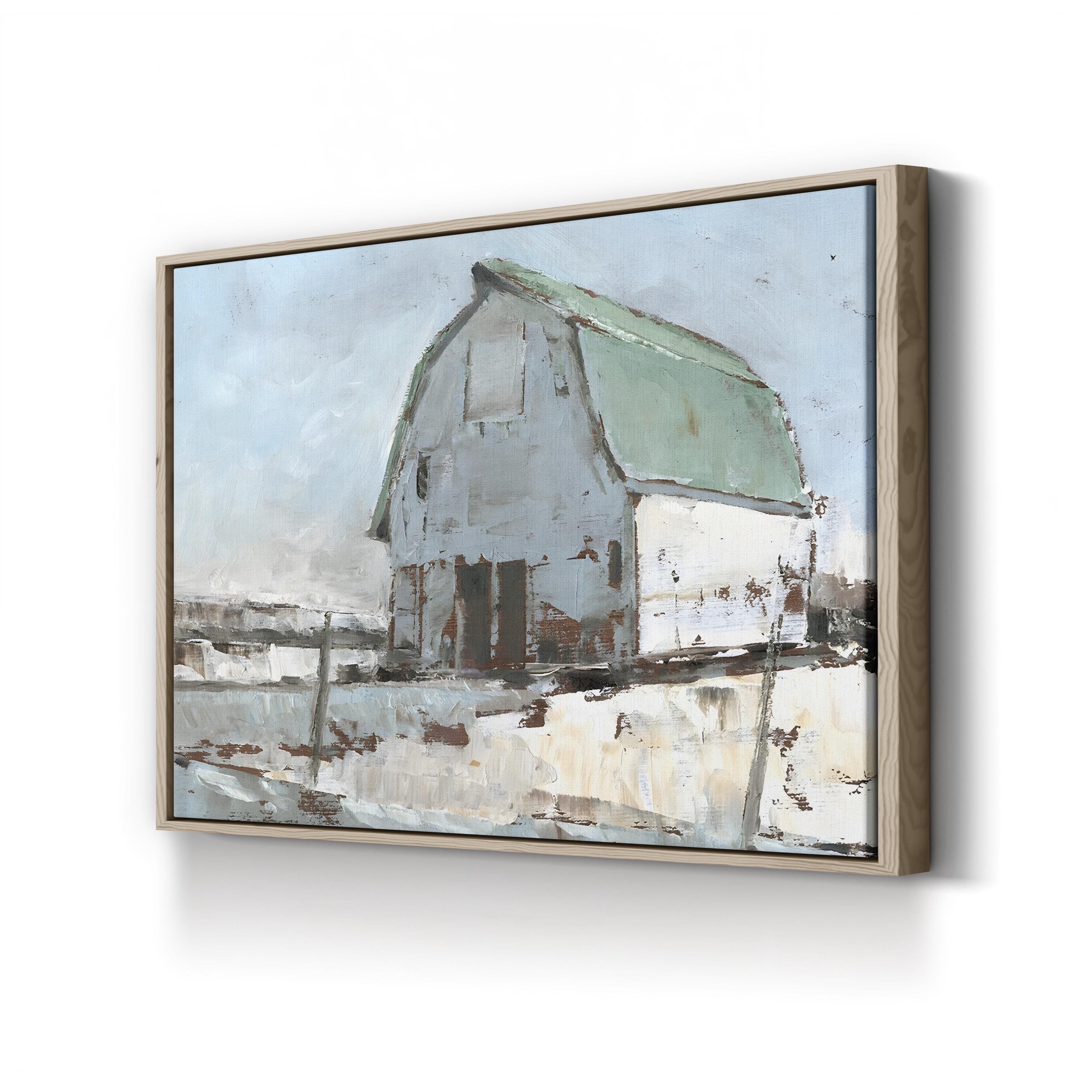 Plein Air Barn I Wall Art by Ethan Harper – Contemporary Pastoral Landscape Canvas