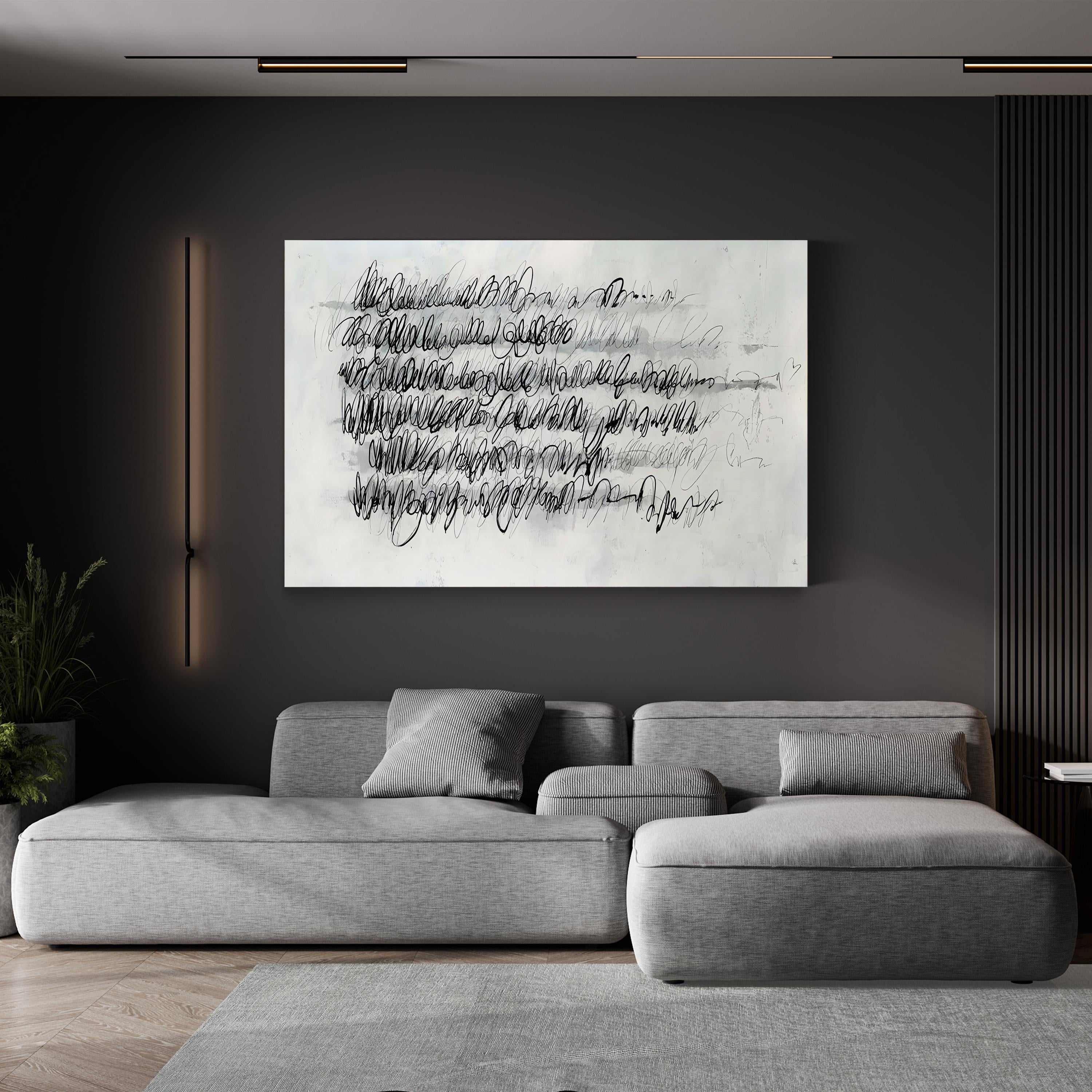 Push Pencil Wall Art by Joshua Schicker – Contemporary Minimalist Abstract Drawing Print