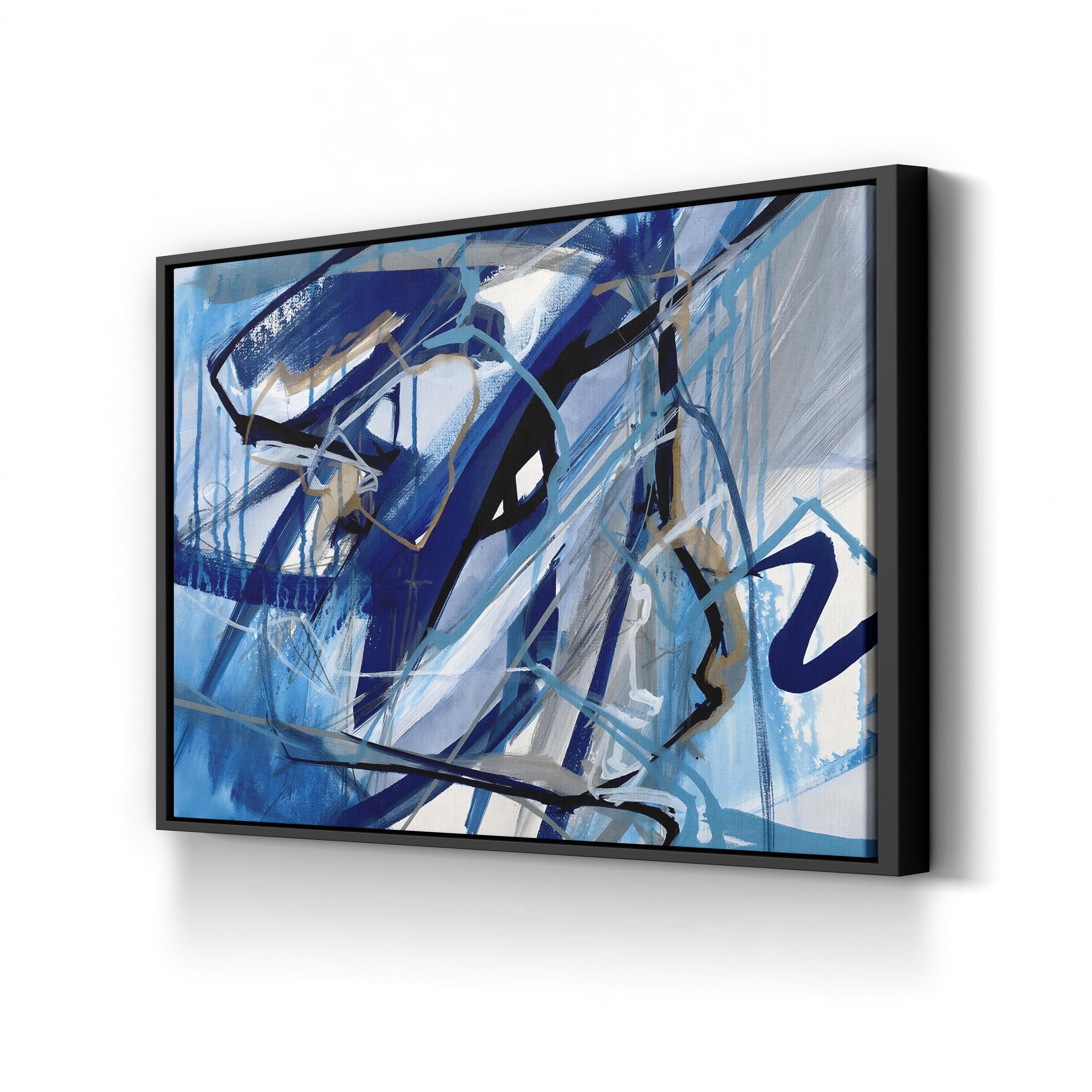 Remembering I Wall Art by Texas Collective | Contemporary Abstract Blue Canvas