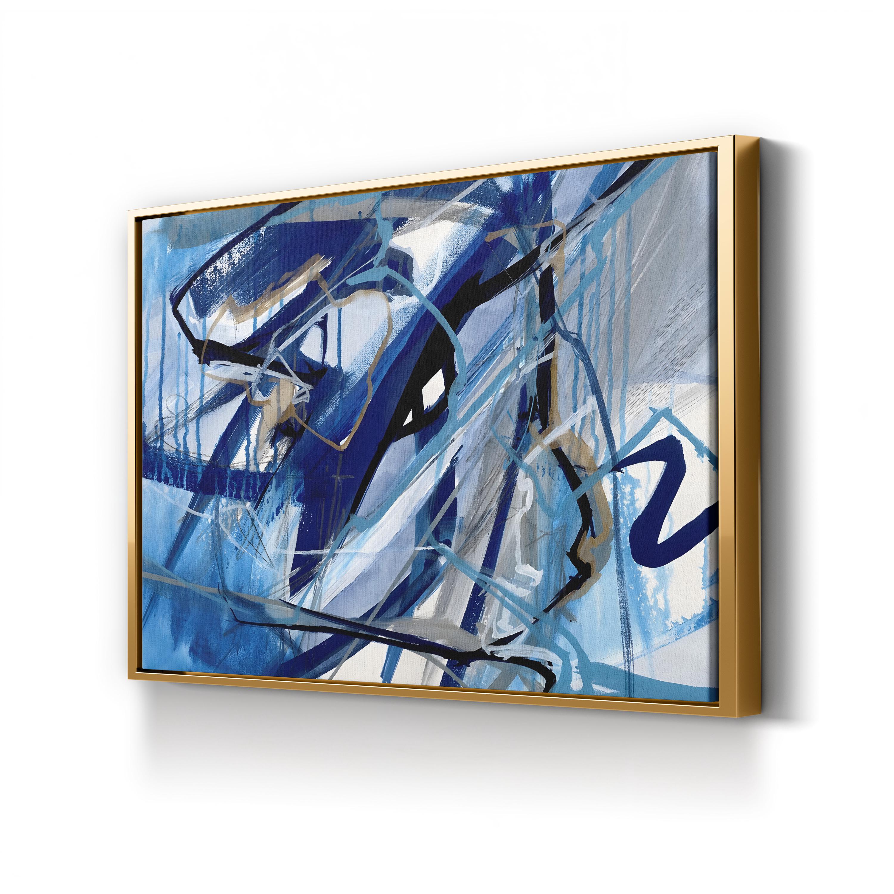Remembering I Wall Art by Texas Collective | Contemporary Abstract Blue Canvas