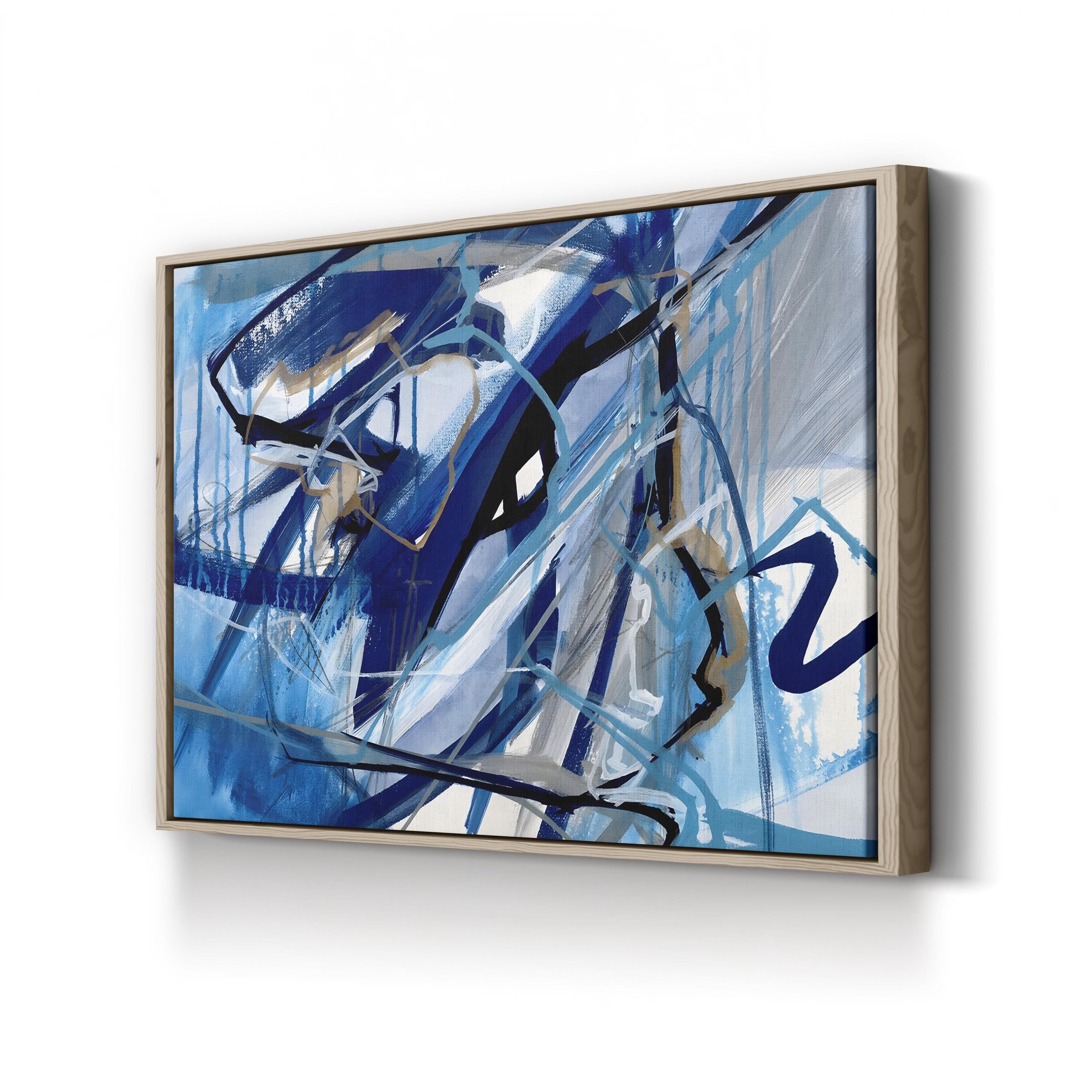 Remembering I Wall Art by Texas Collective | Contemporary Abstract Blue Canvas
