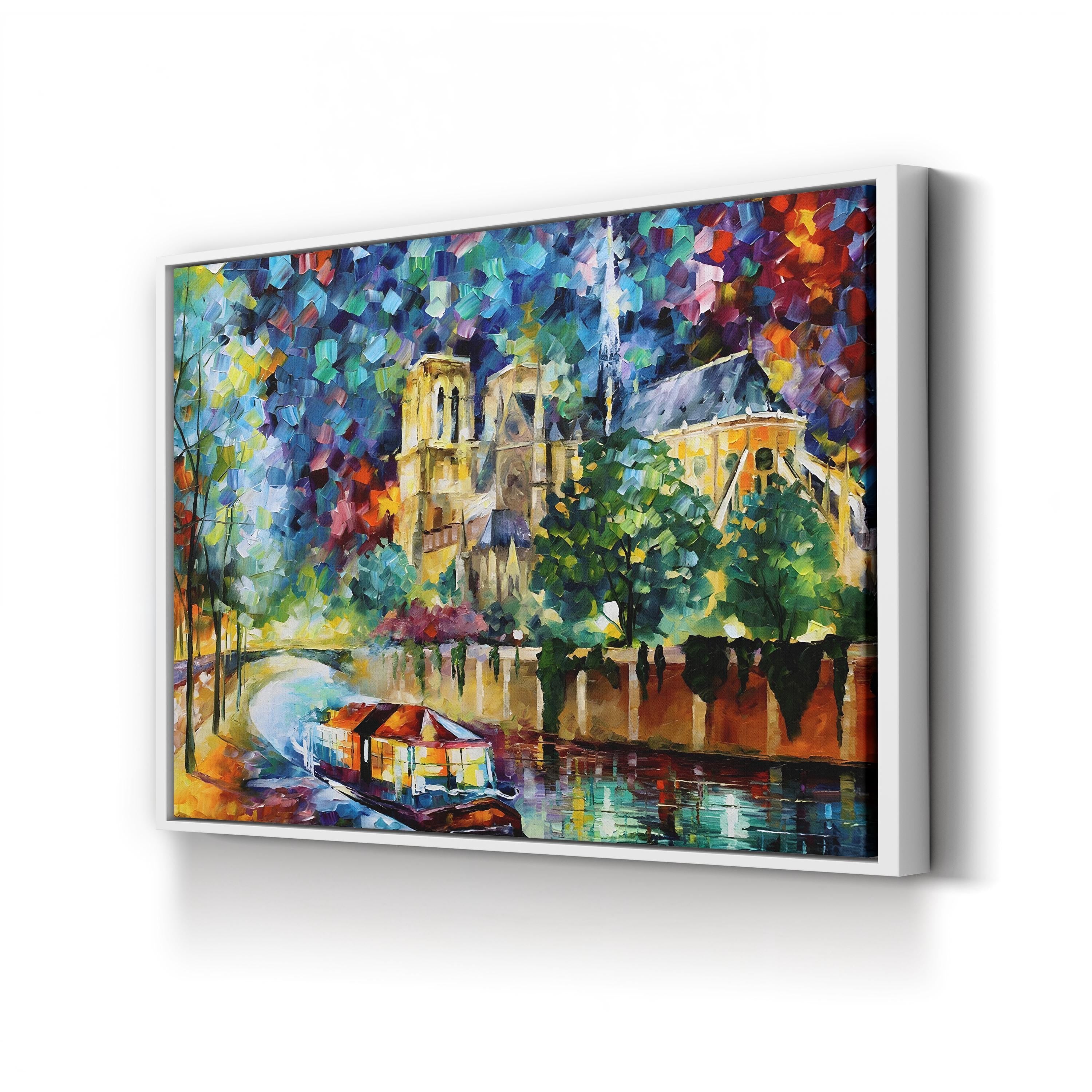 River in Paris – Contemporary Impressionist Cityscape Wall Art by Leonid Afremov