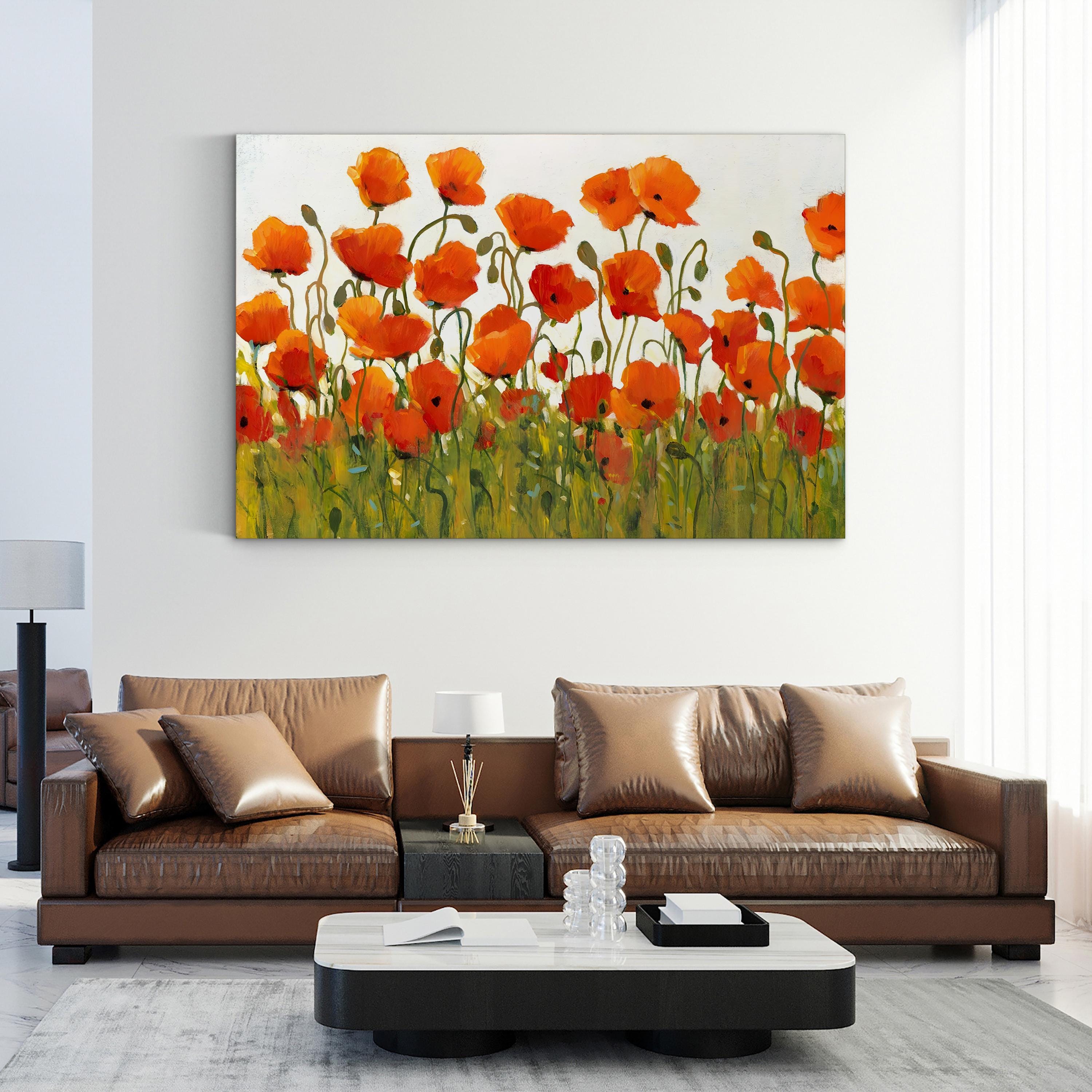Rows of Poppies I Red Floral – Tim O’Toole Wall Art | Contemporary Floral Canvas Print