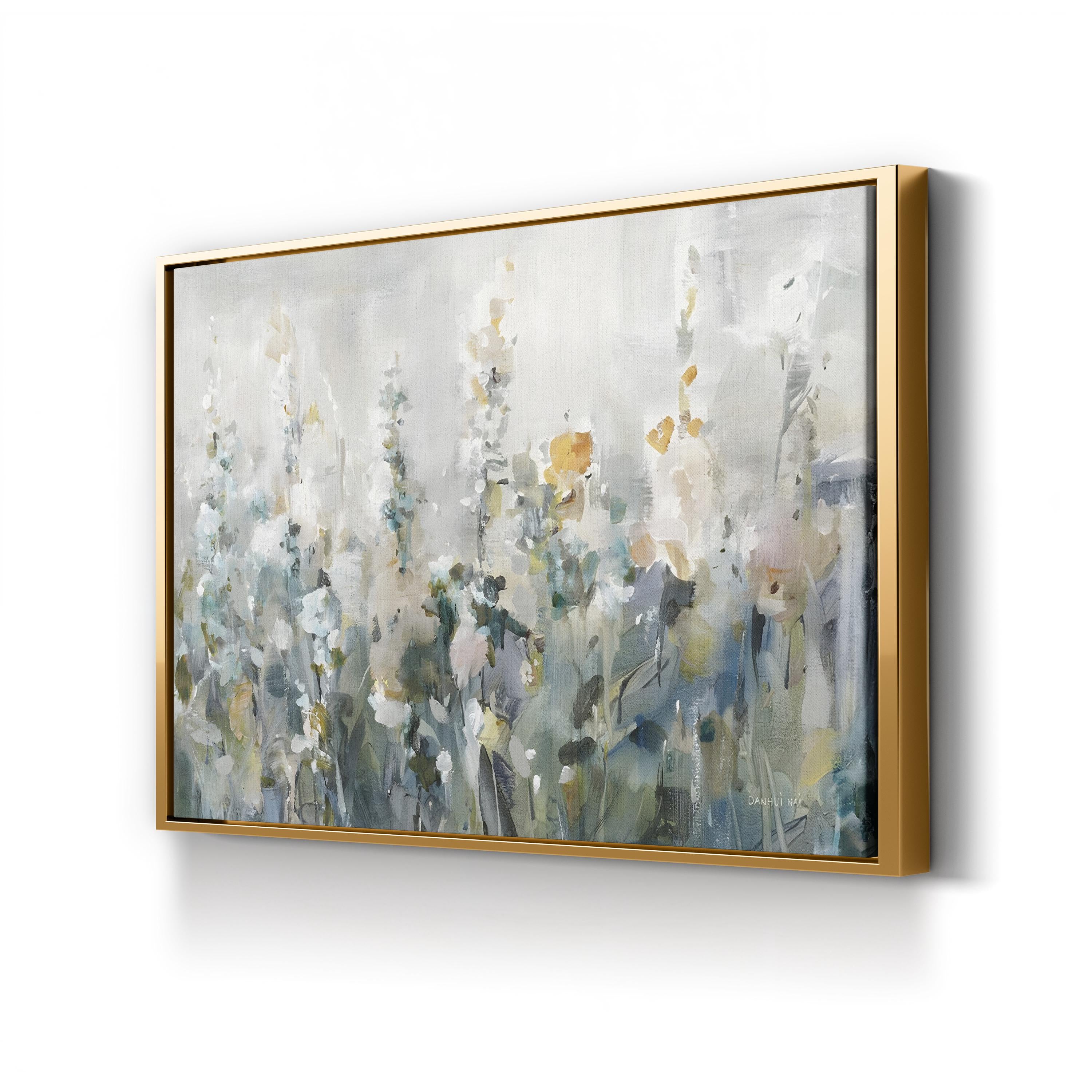 Rustic Garden Neutral – Serene Floral Landscape Canvas Art by Danhui Nai