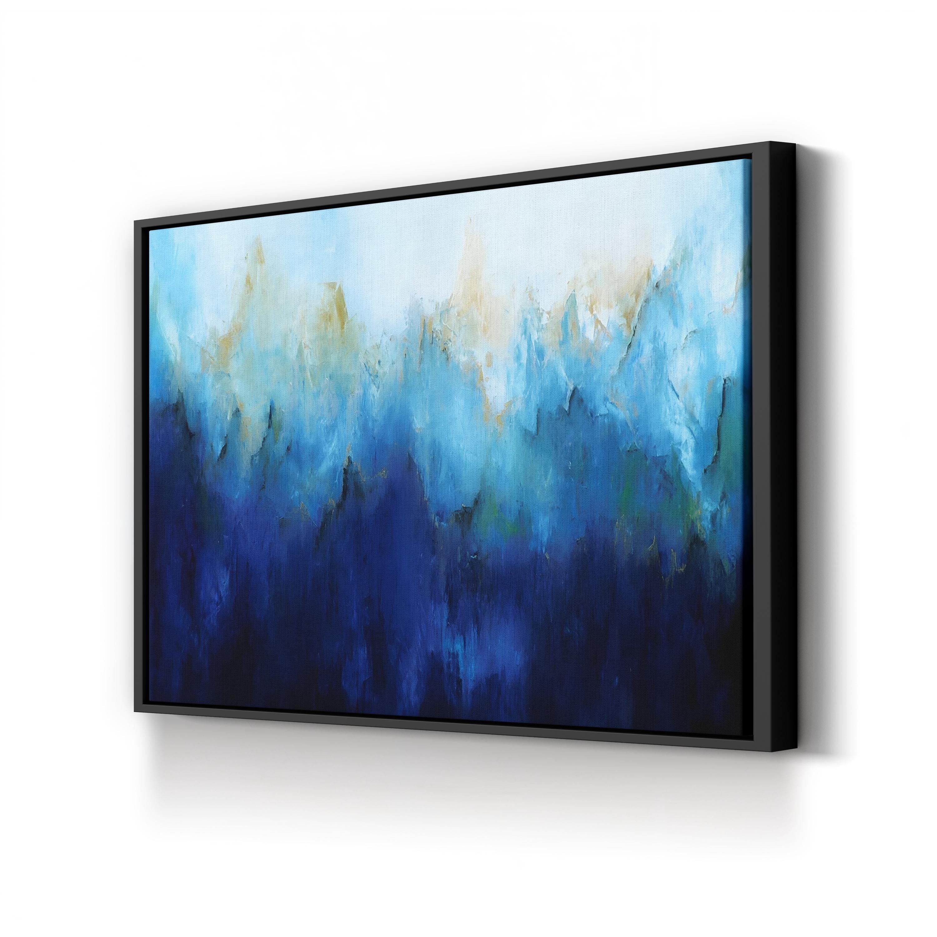Sapphire Flare Up Wall Art by May Art – Modern Blue Abstract Canvas