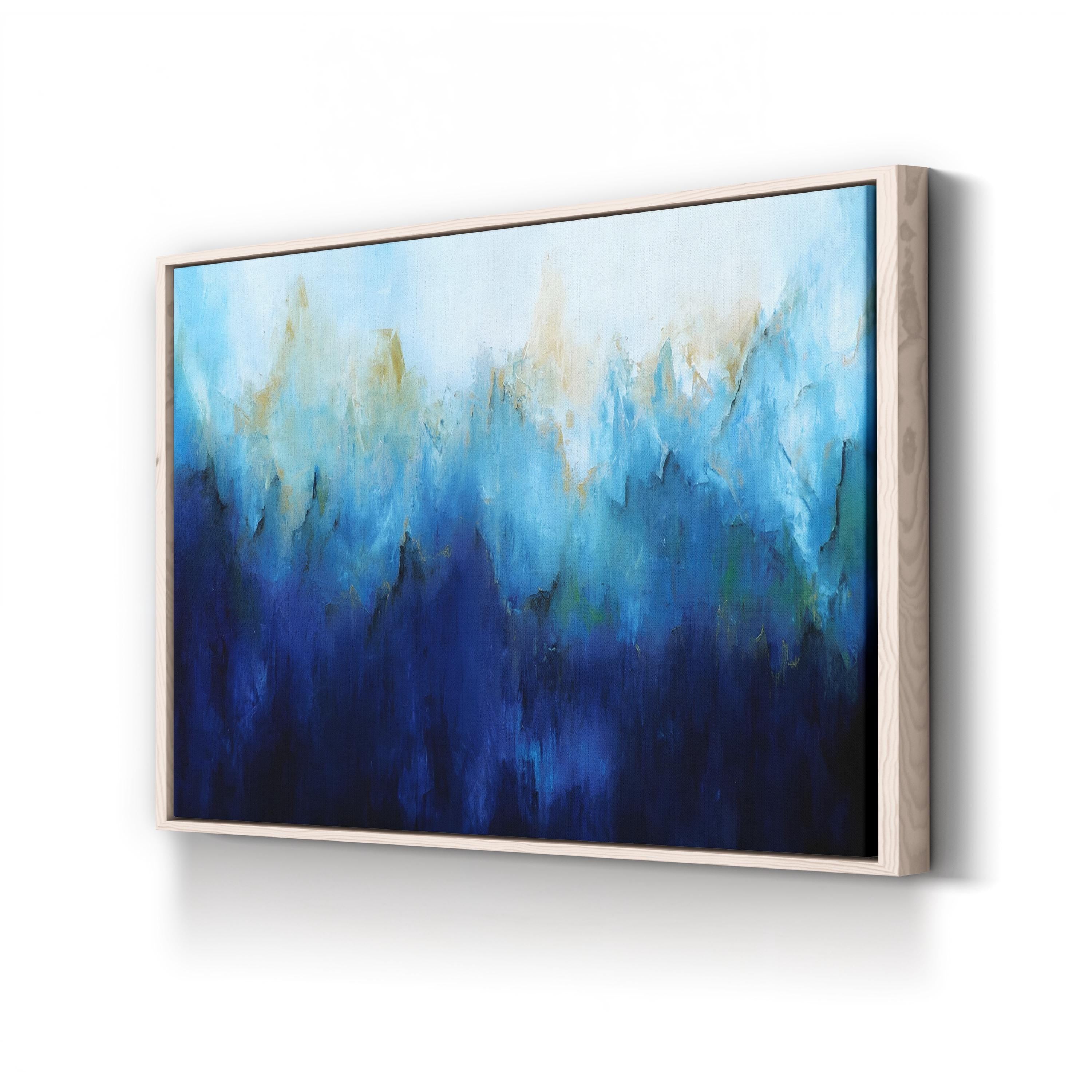Sapphire Flare Up Wall Art by May Art – Modern Blue Abstract Canvas