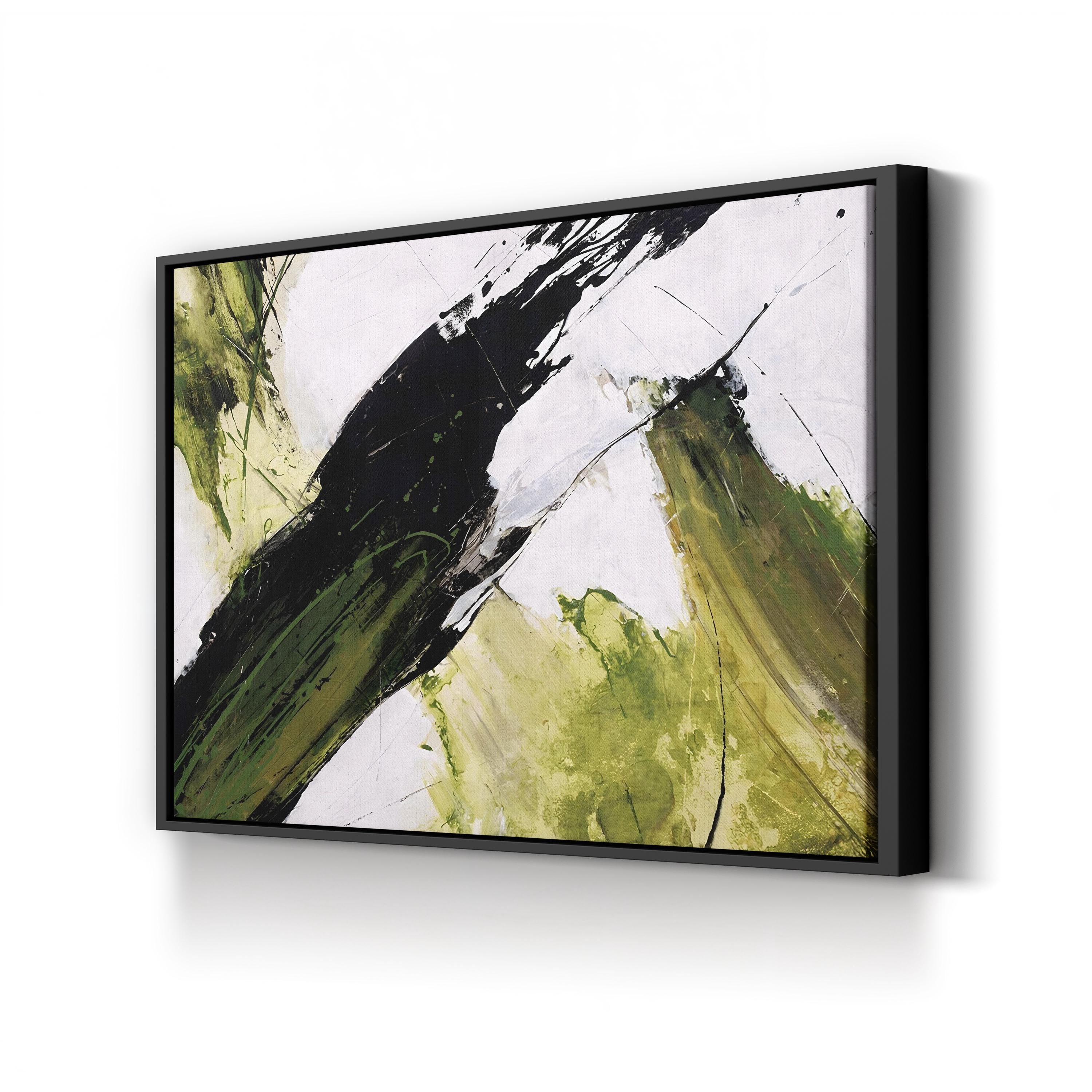 Score Wall Art by Joshua Schicker | Contemporary Abstract Green Brushstroke Canvas