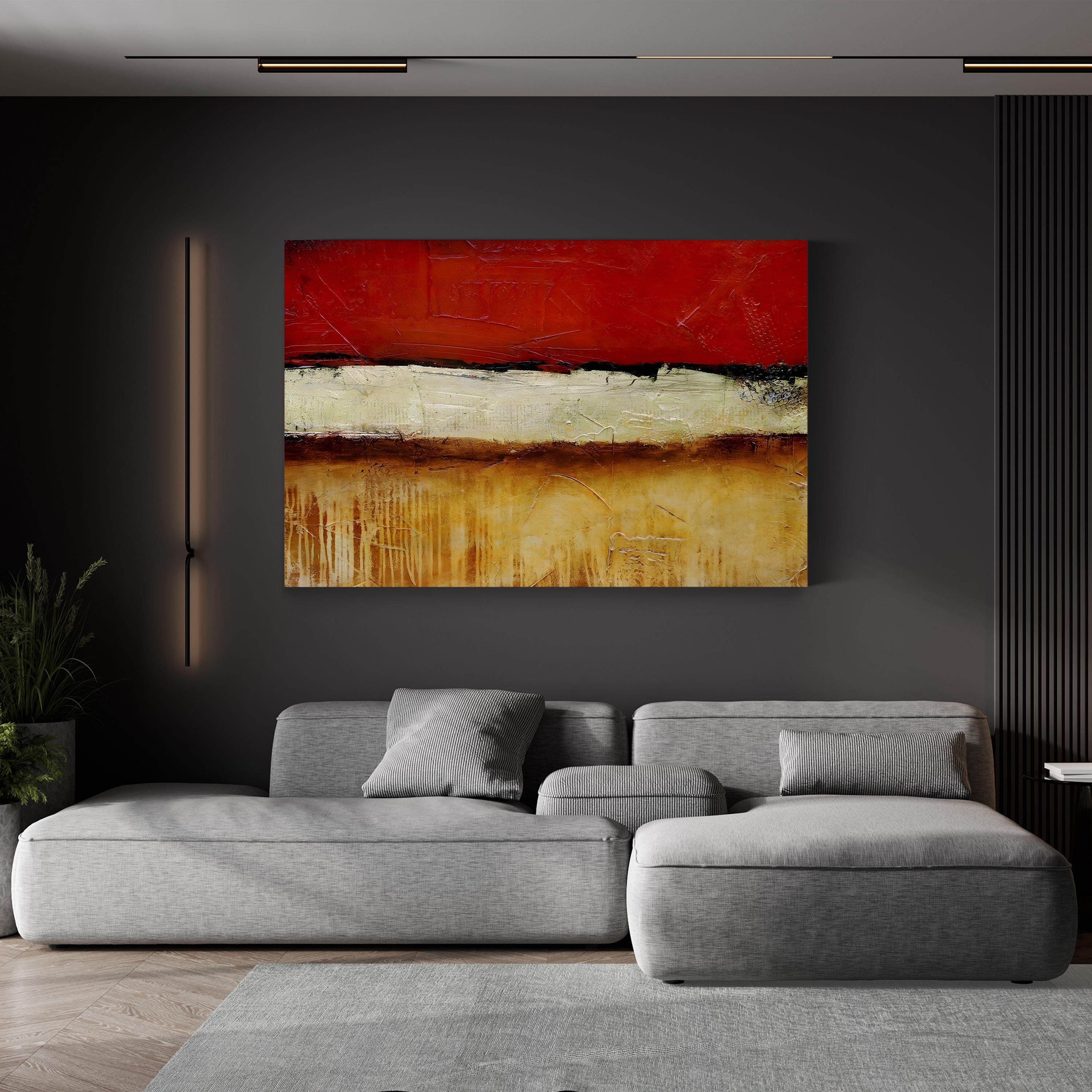 Shanghai Red Canvas Art Print – Abstract Urban Color Field by Erin Ashley