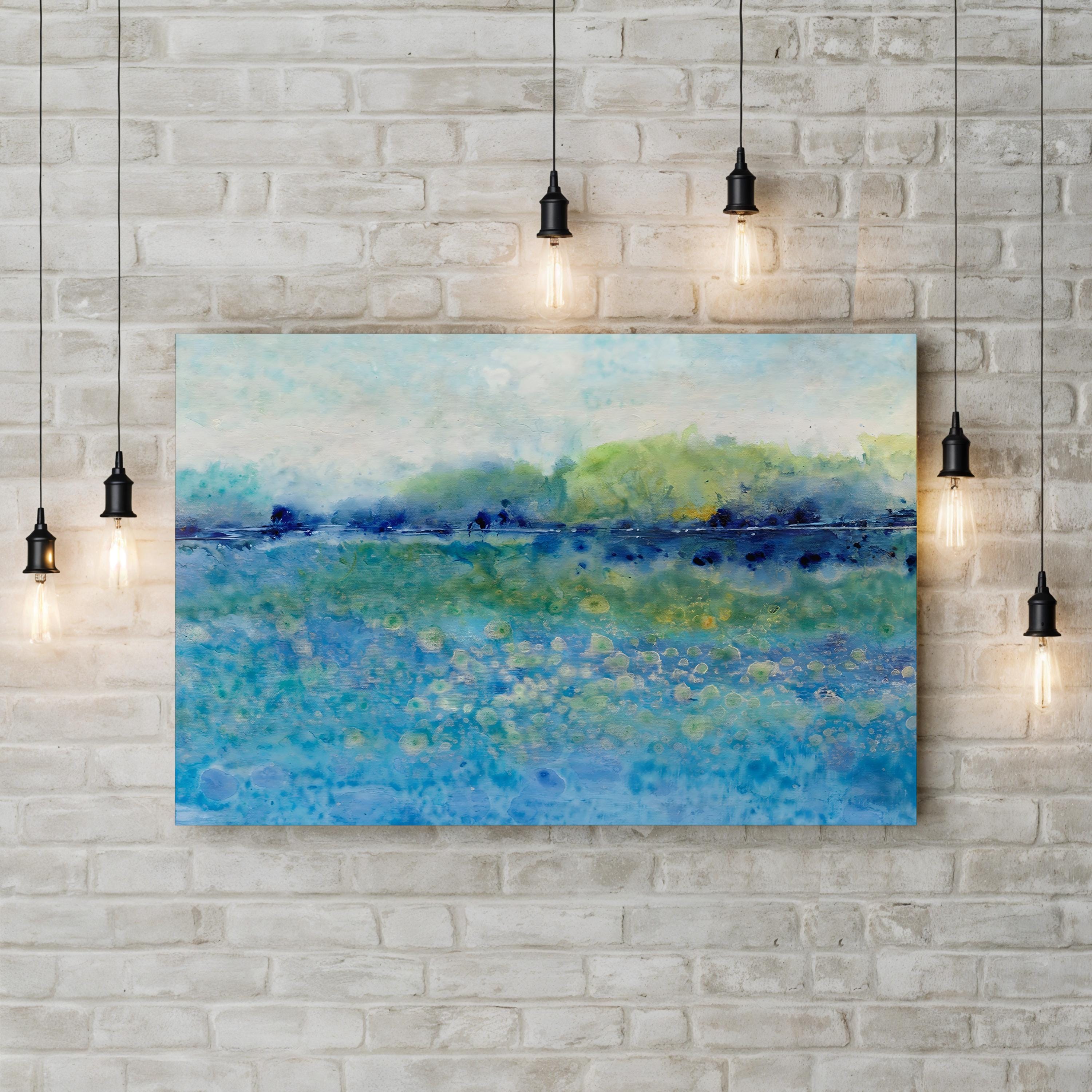 Shimmering Water I Wall Art by Tim O’Toole | Contemporary Abstract Coastal Landscape Canvas Print