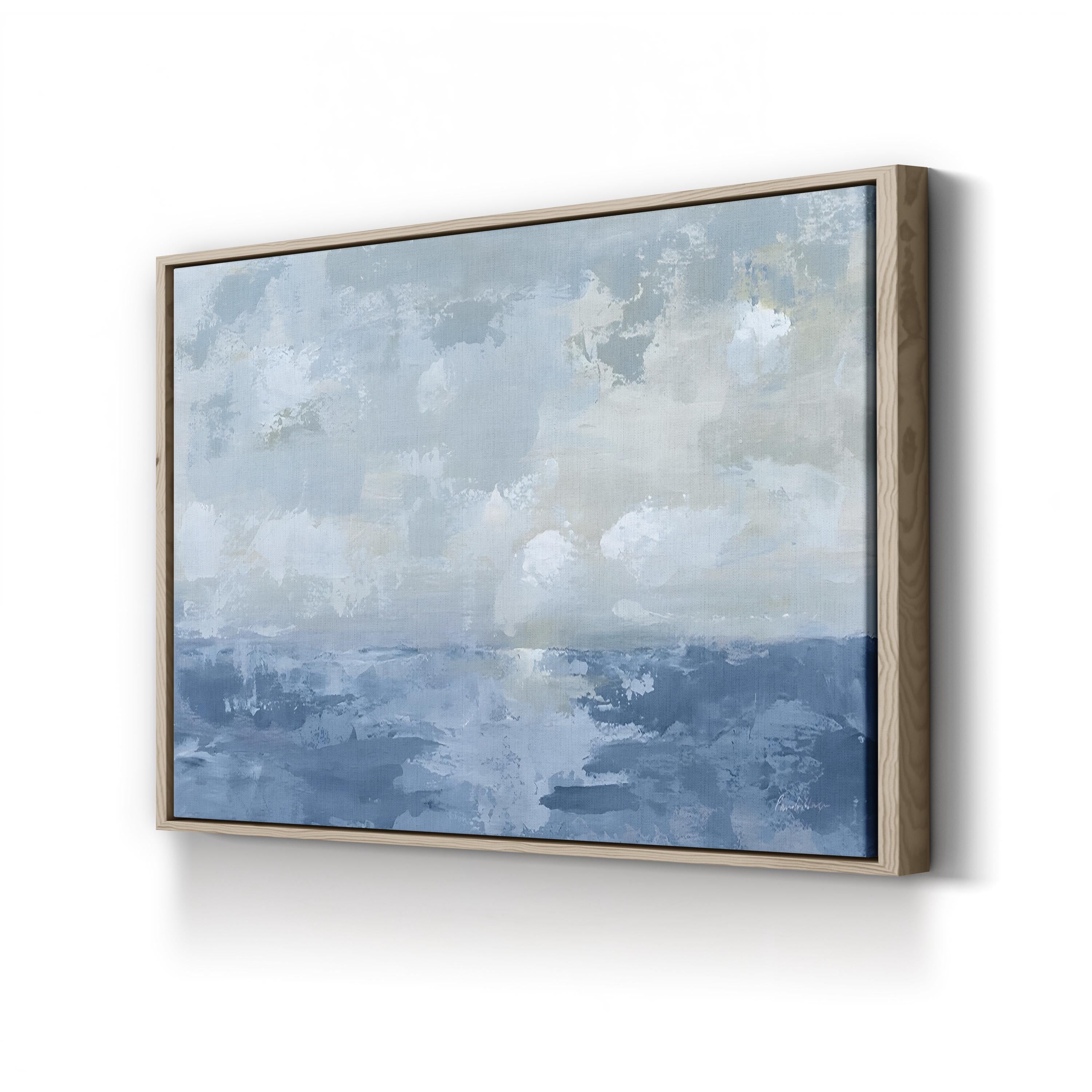 Silver Blue Sea Wall Art by Pamela Munger – Contemporary Abstract Seascape Painting Print