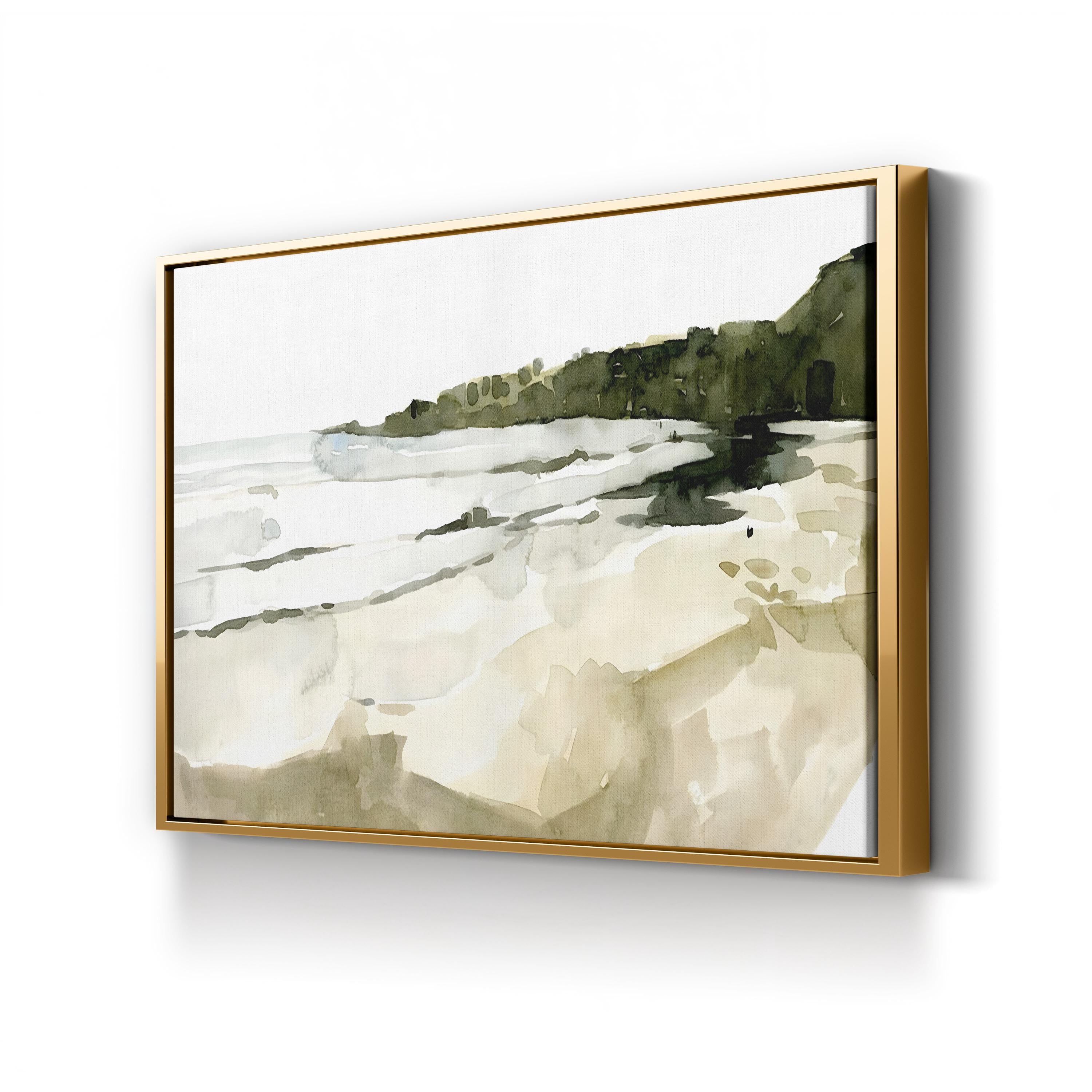 Simple Watercolor Coast I Wall Art by Emma Caroline – Minimalist Coastal Landscape Canvas Print