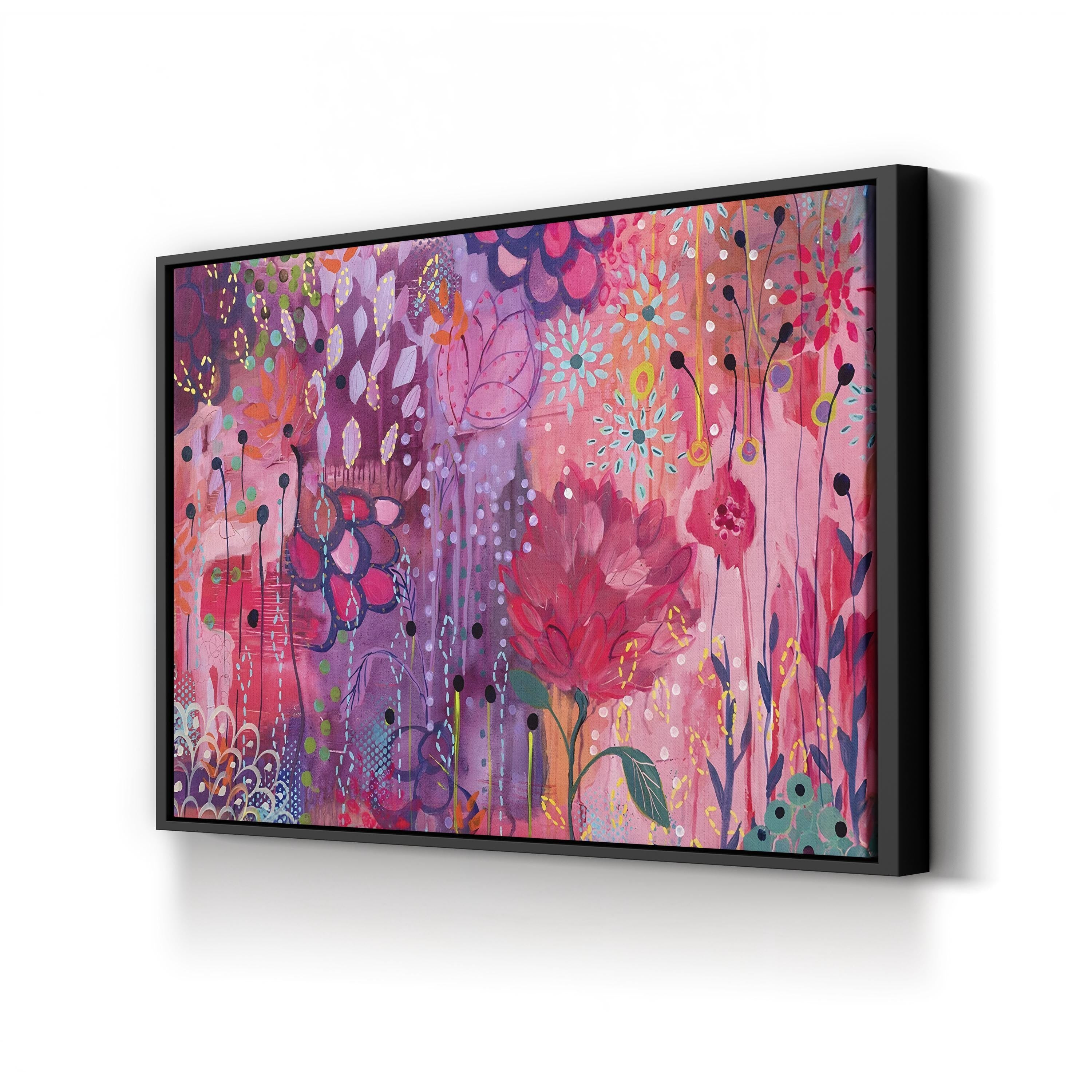 Spirit Dance Canvas Art Print: Vibrant Abstract Floral Expression