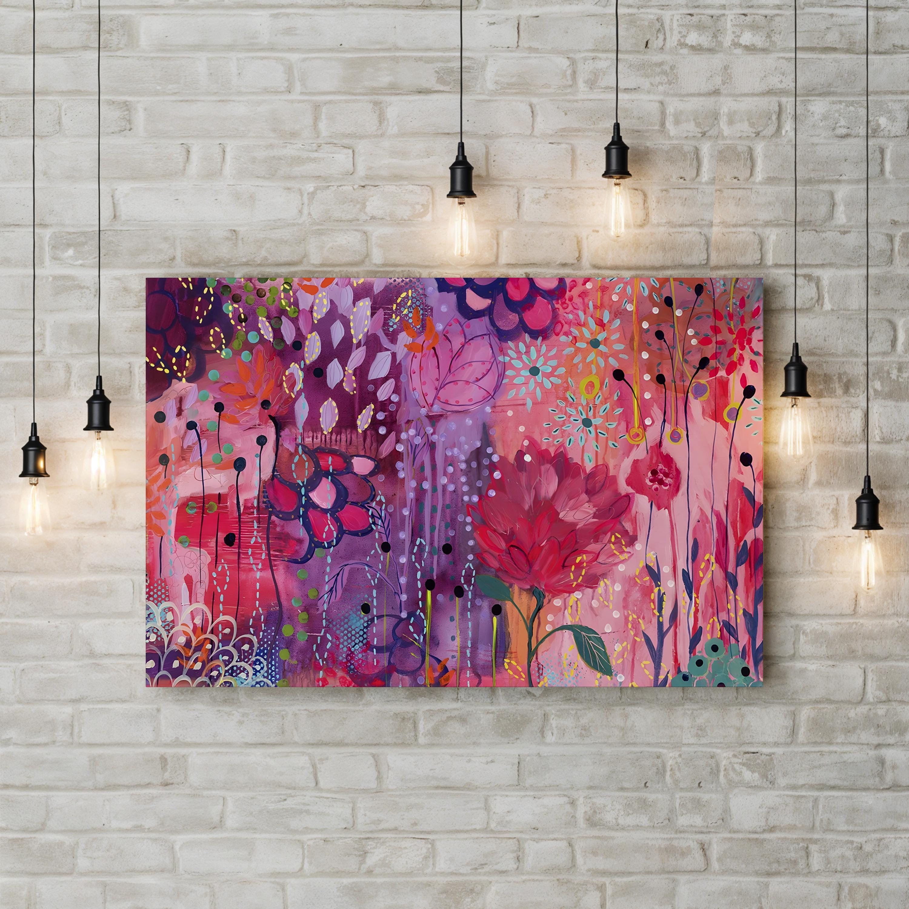 Spirit Dance Canvas Art Print: Vibrant Abstract Floral Expression