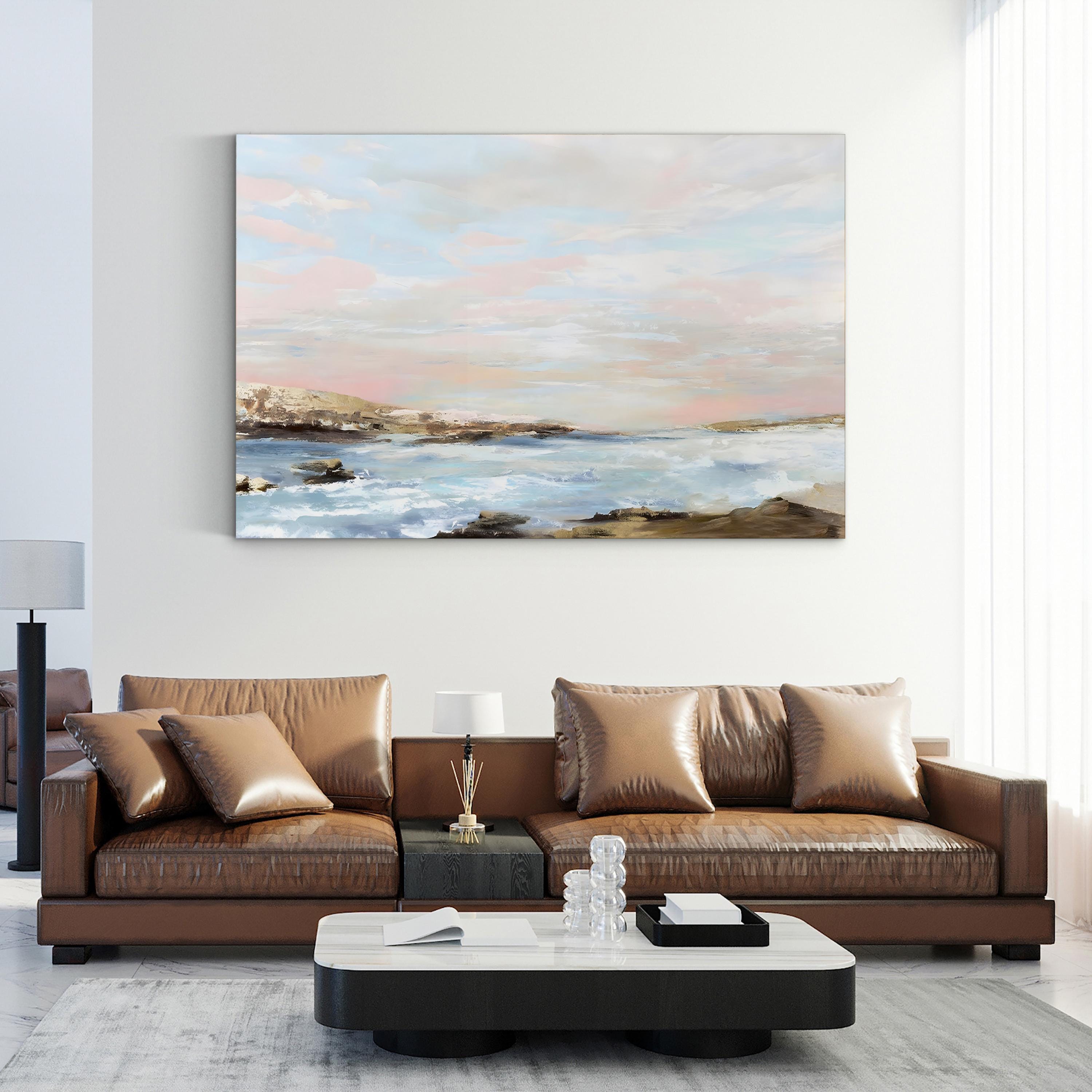 Sublime Solitude Canvas Art – Coastal Landscape by Eva Watts