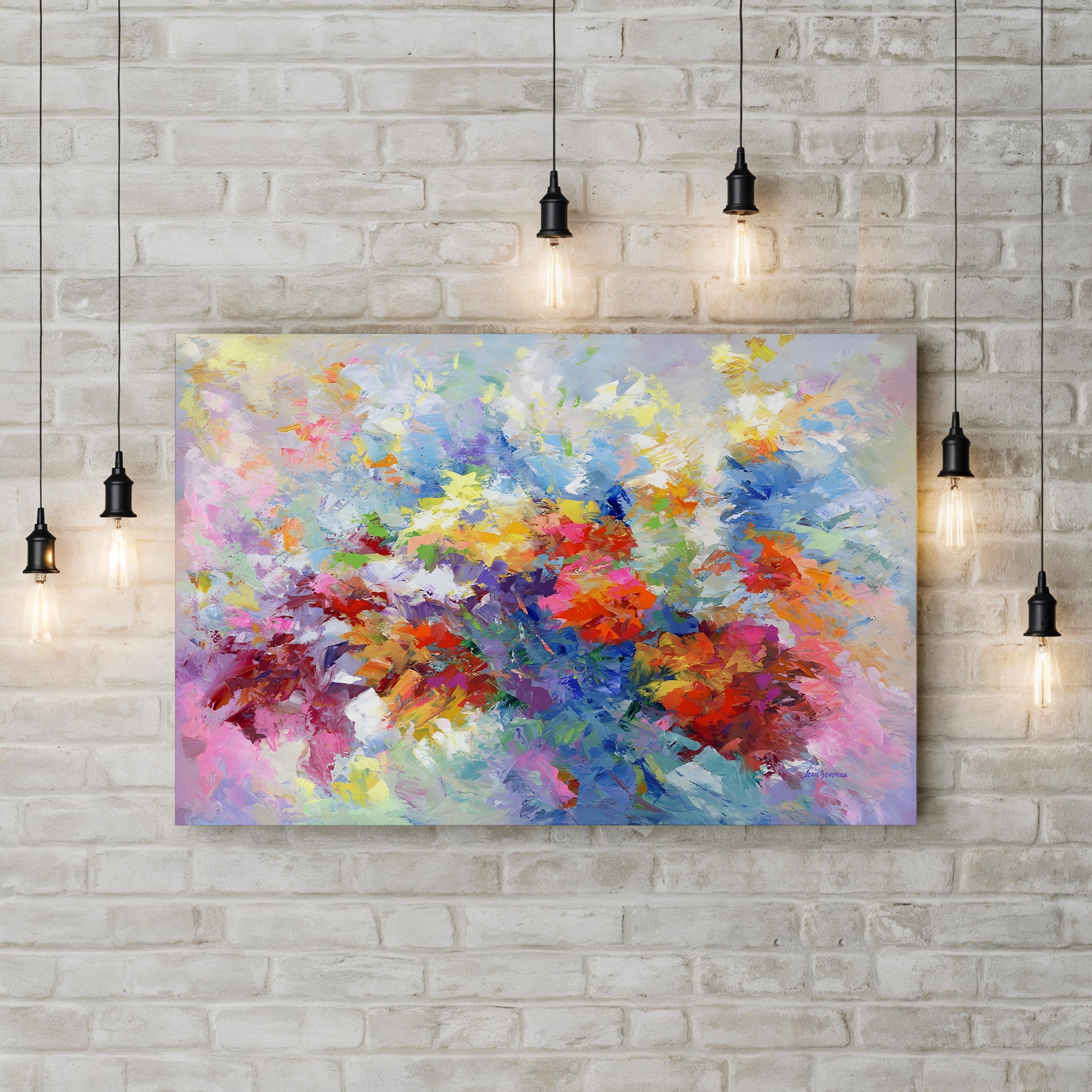 Summer Love Wall Art by Leon Devenice – Contemporary Floral Canvas Print
