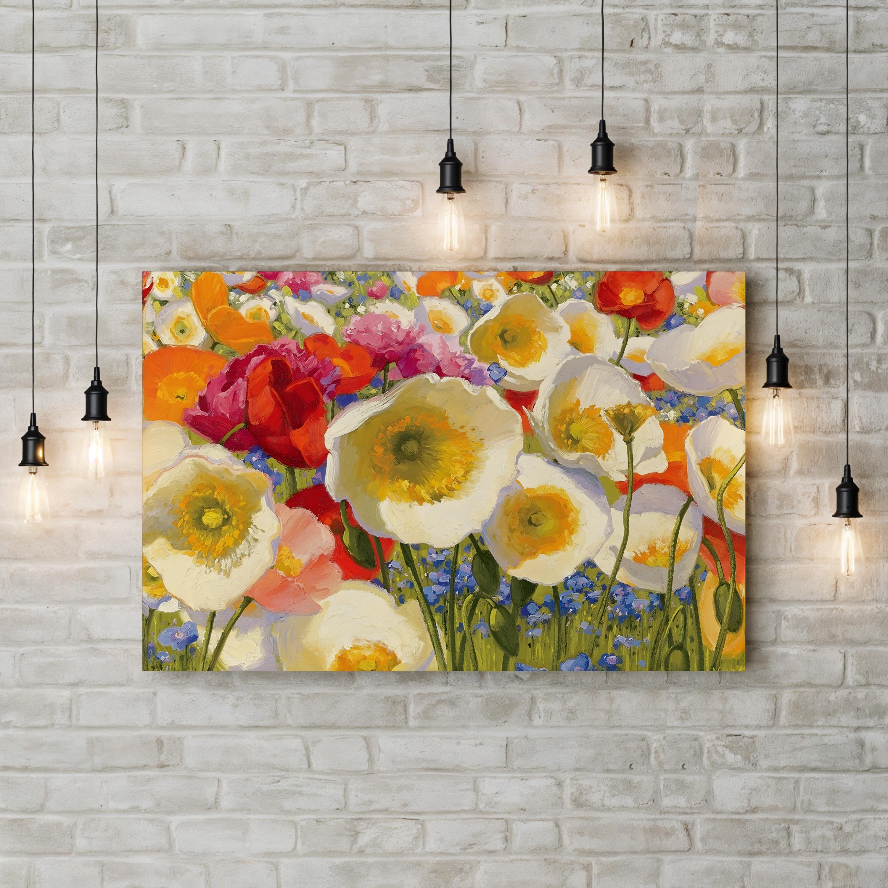 Sunny Abundance Wall Art by Shirley Novak: Contemporary Floral Canvas Print