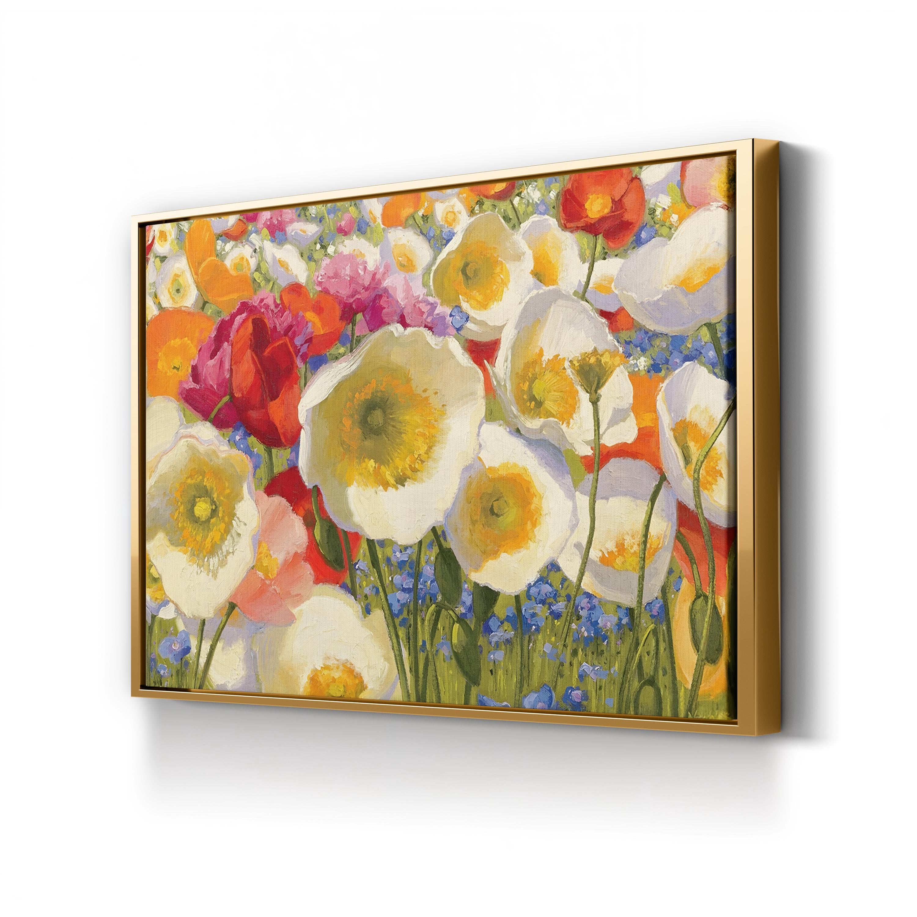 Sunny Abundance Wall Art by Shirley Novak: Contemporary Floral Canvas Print