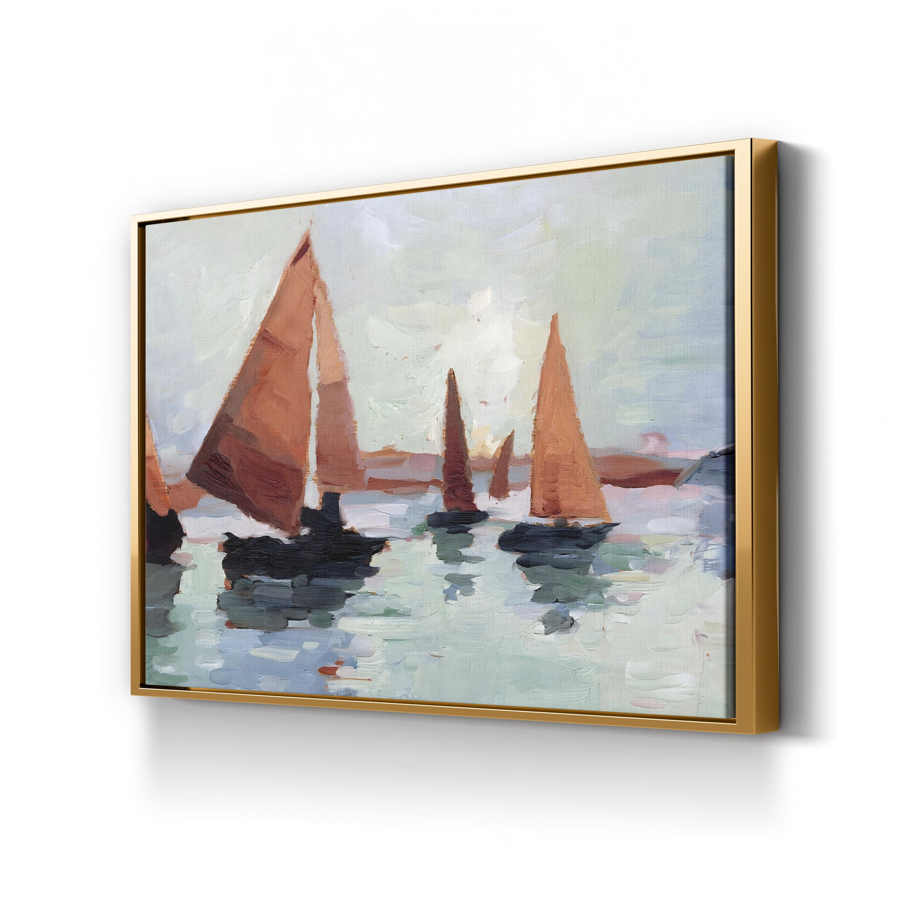 Sunset Harbor I Canvas Print – Nautical Sailboats Coastal Wall Art