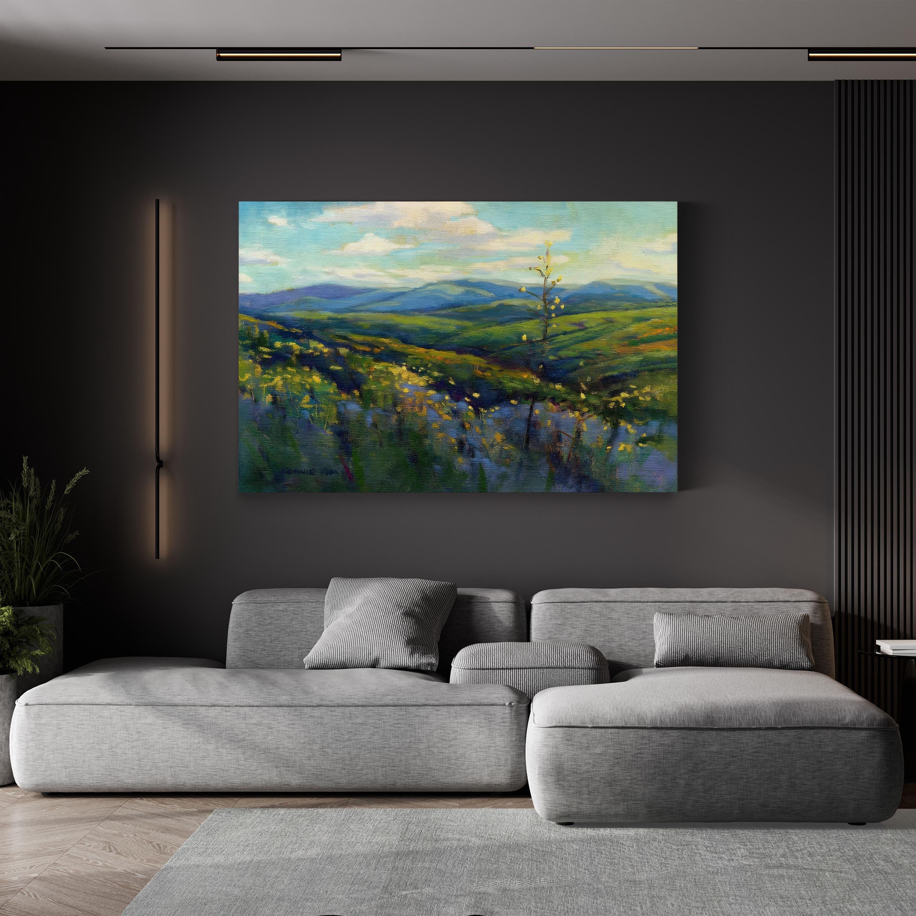 Super Bloom 4 Wall Art by Konnie Kim | Contemporary Abstract Mountain Landscape Canvas Print