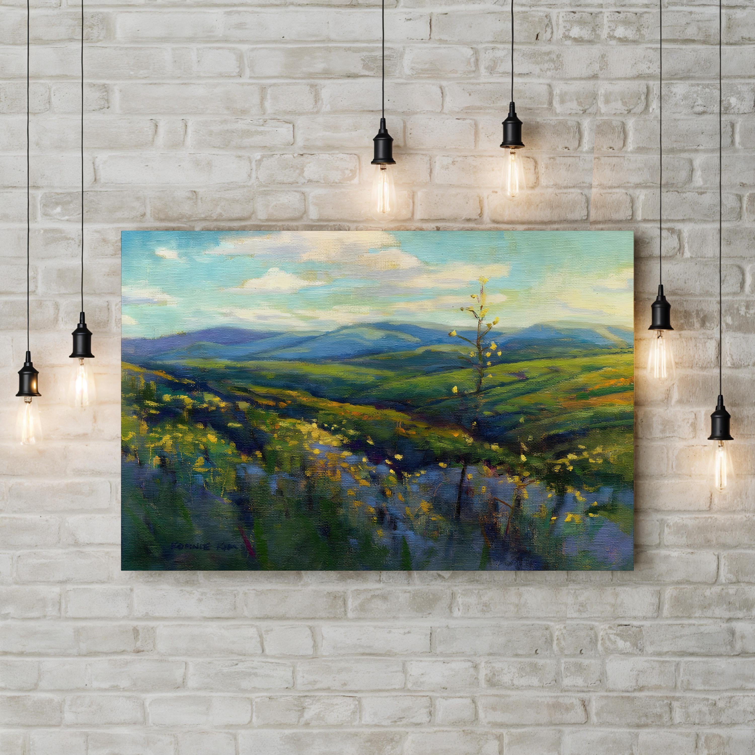 Super Bloom 4 Wall Art by Konnie Kim | Contemporary Abstract Mountain Landscape Canvas Print
