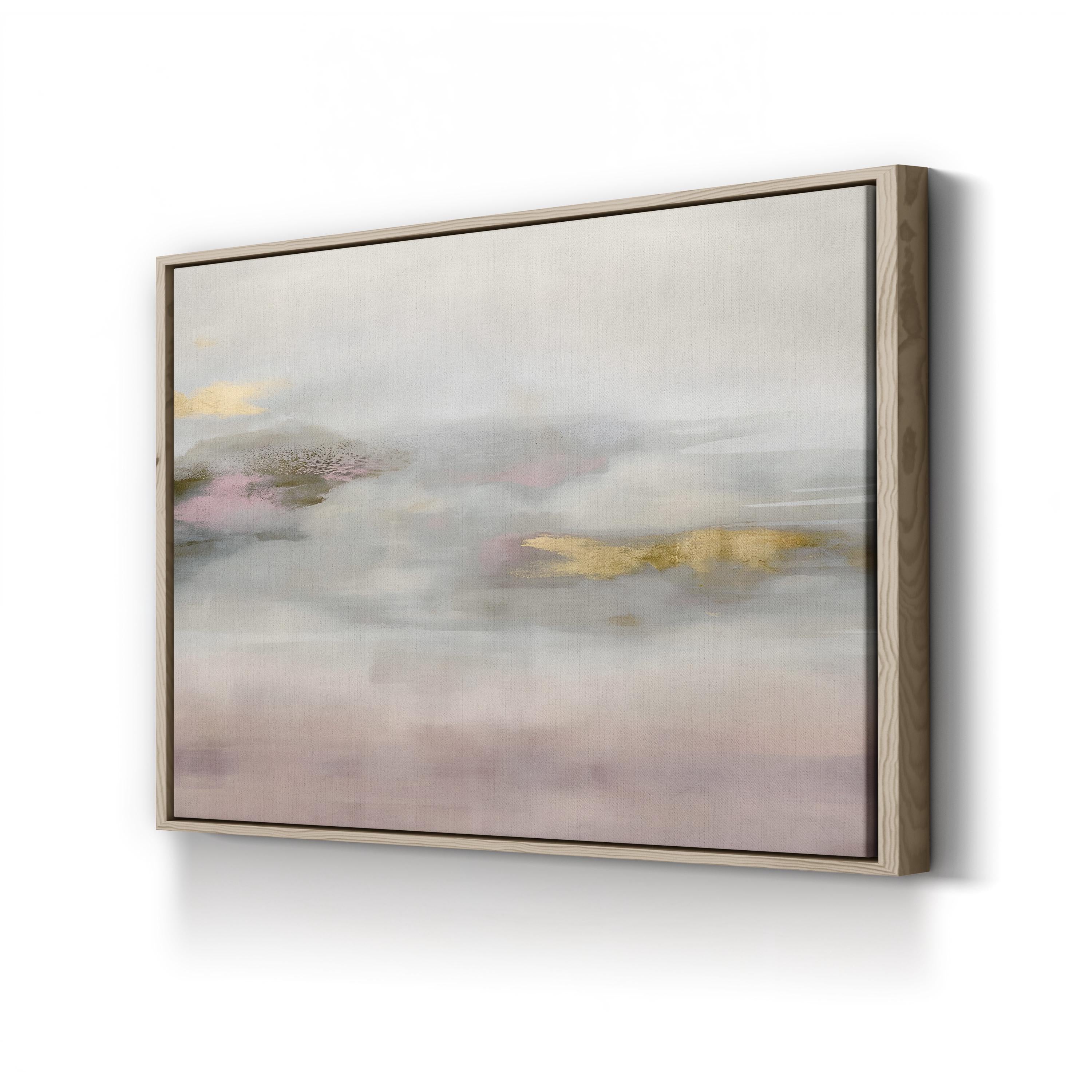 Abstract Landscape in Soft Pink, Gold, and Gray Wall Art