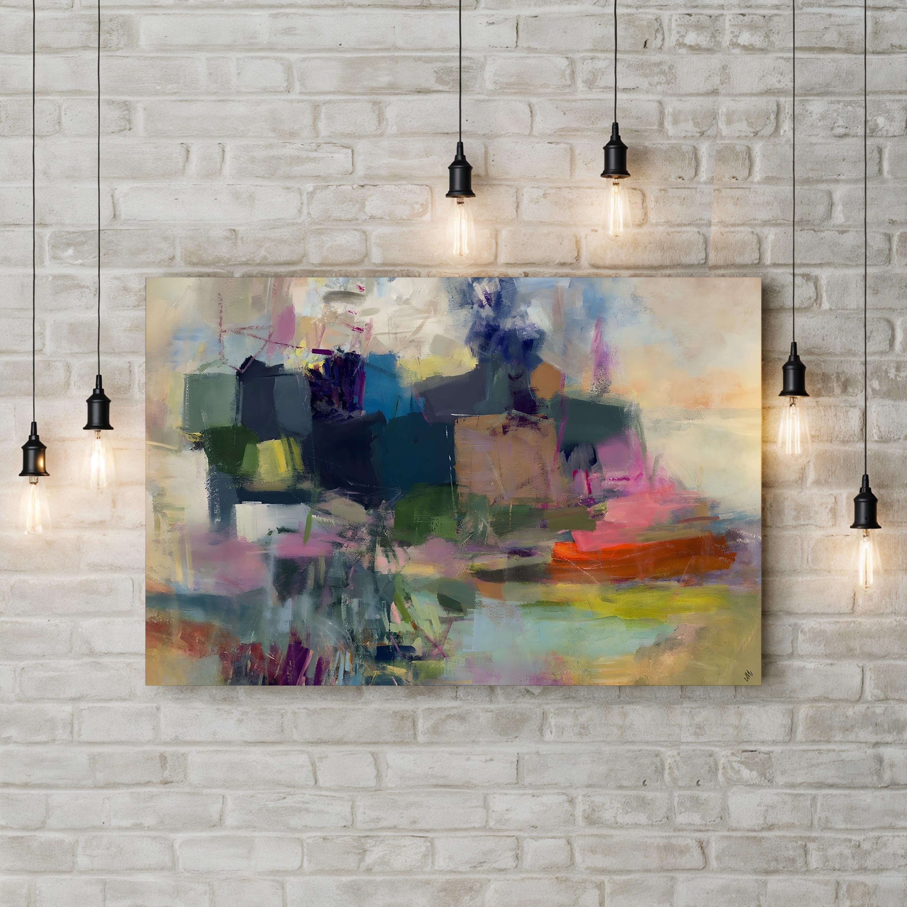 Sustainable Abstract Canvas Art Print: subtle, rich layering and depth