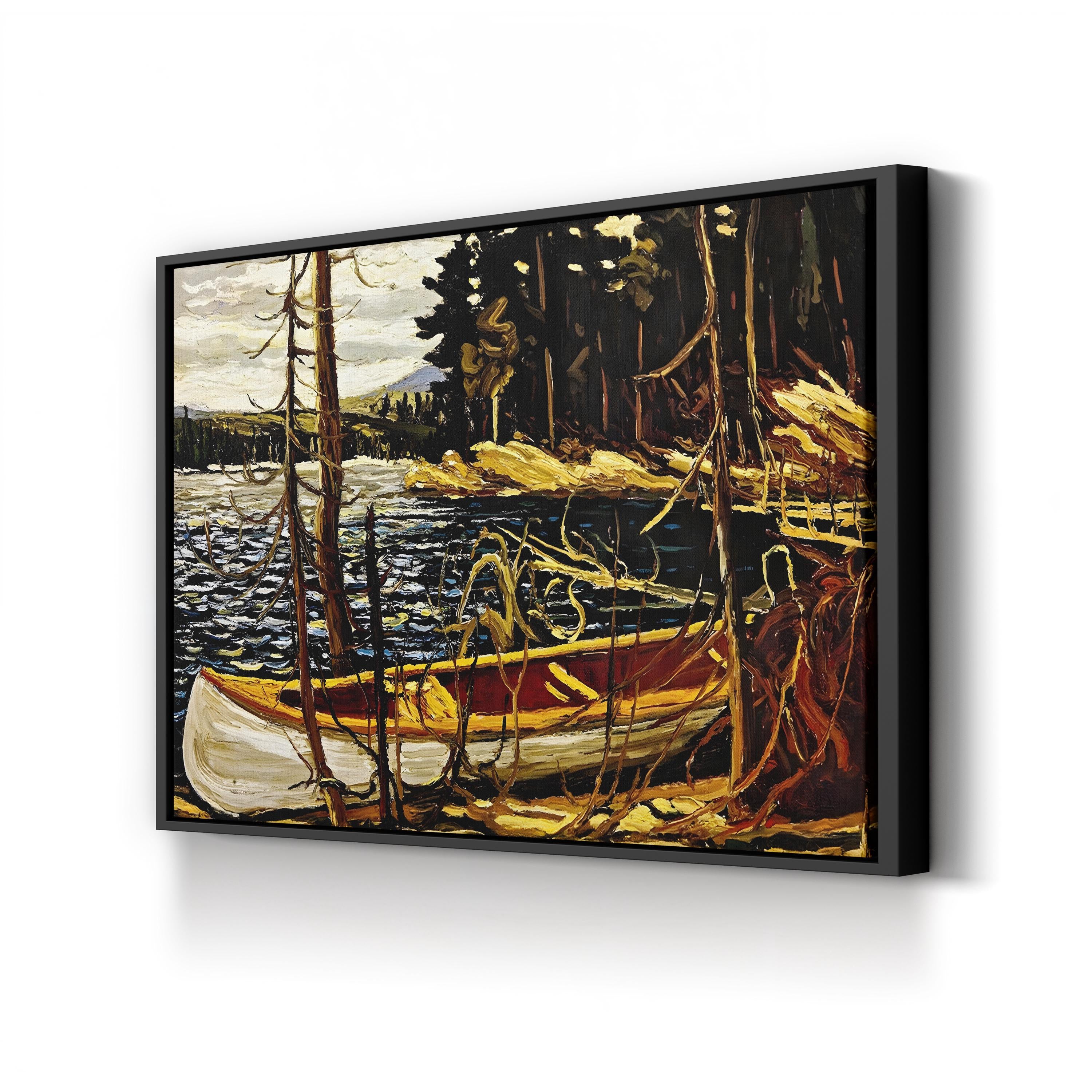 The Canoe Wall Art by Tom Thomson – Canadian Wilderness Lake Landscape Canvas