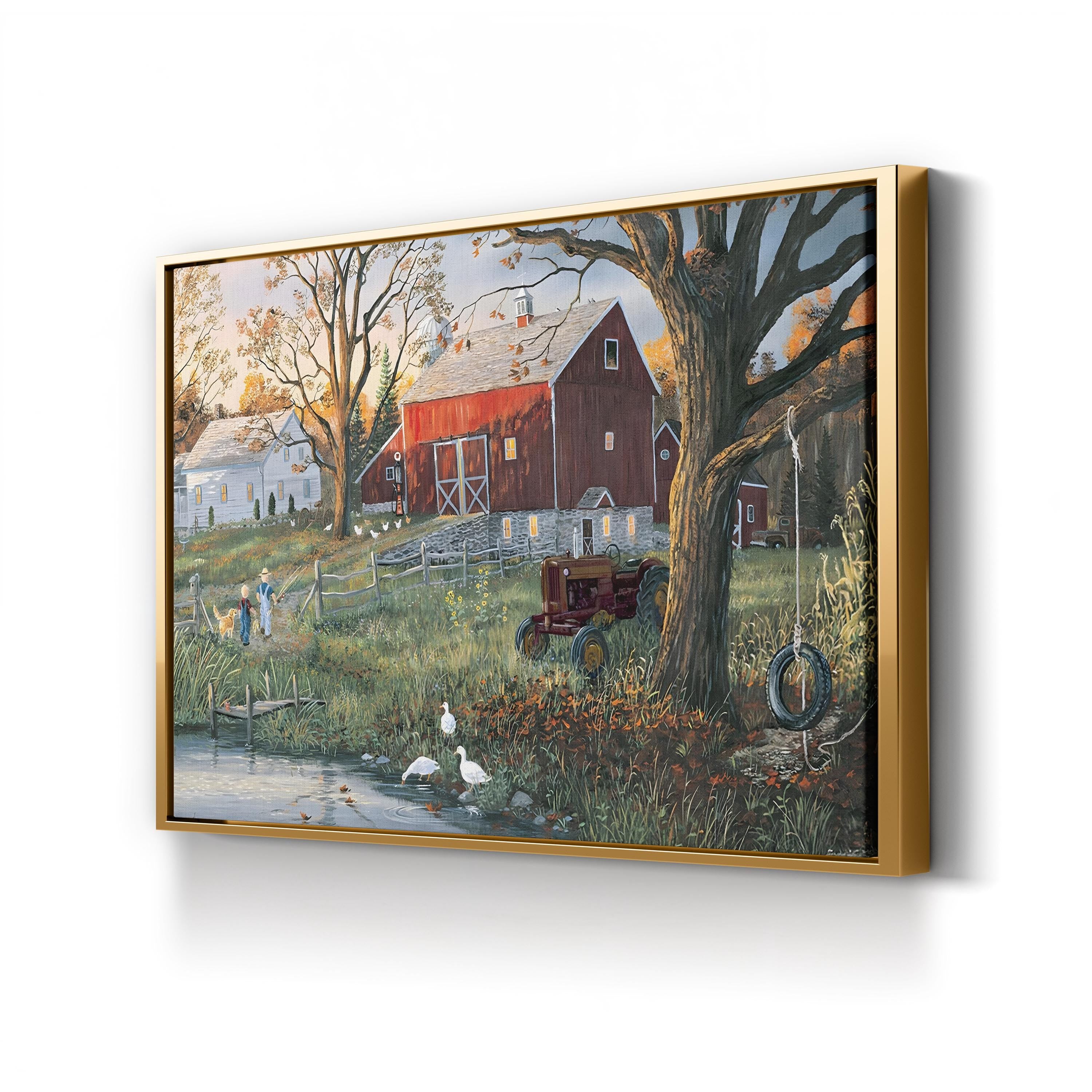 The Good Old Days Revised by Terry Doughty canvas print in Gold Framed Canvas