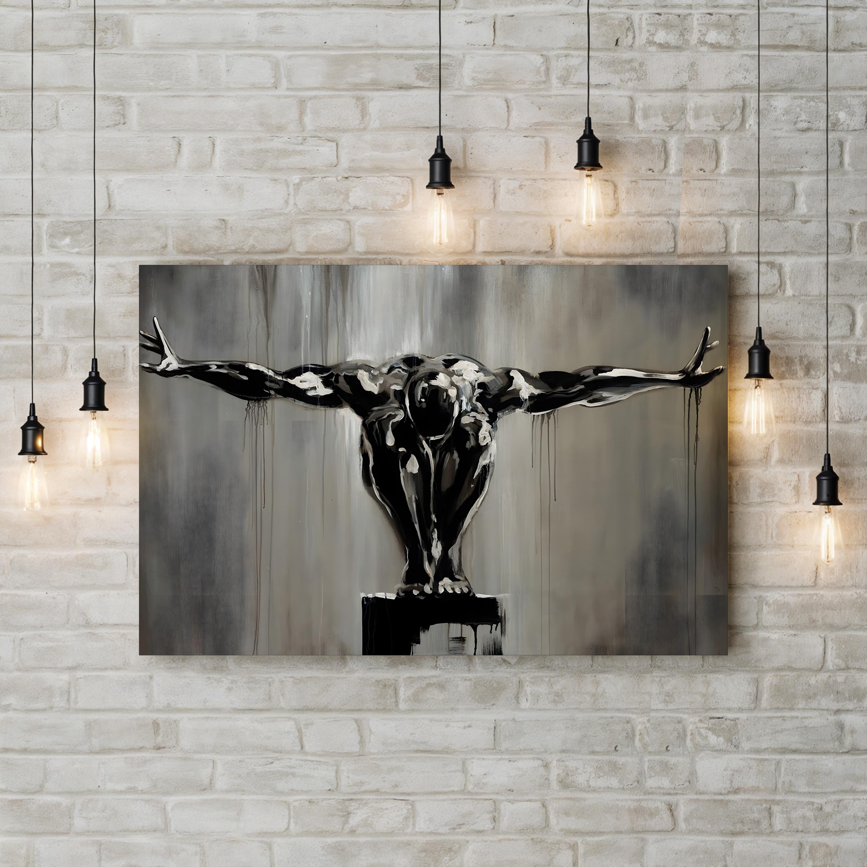 Solitary Runner Wall Art — Monochrome Athletic Figure Canvas Print