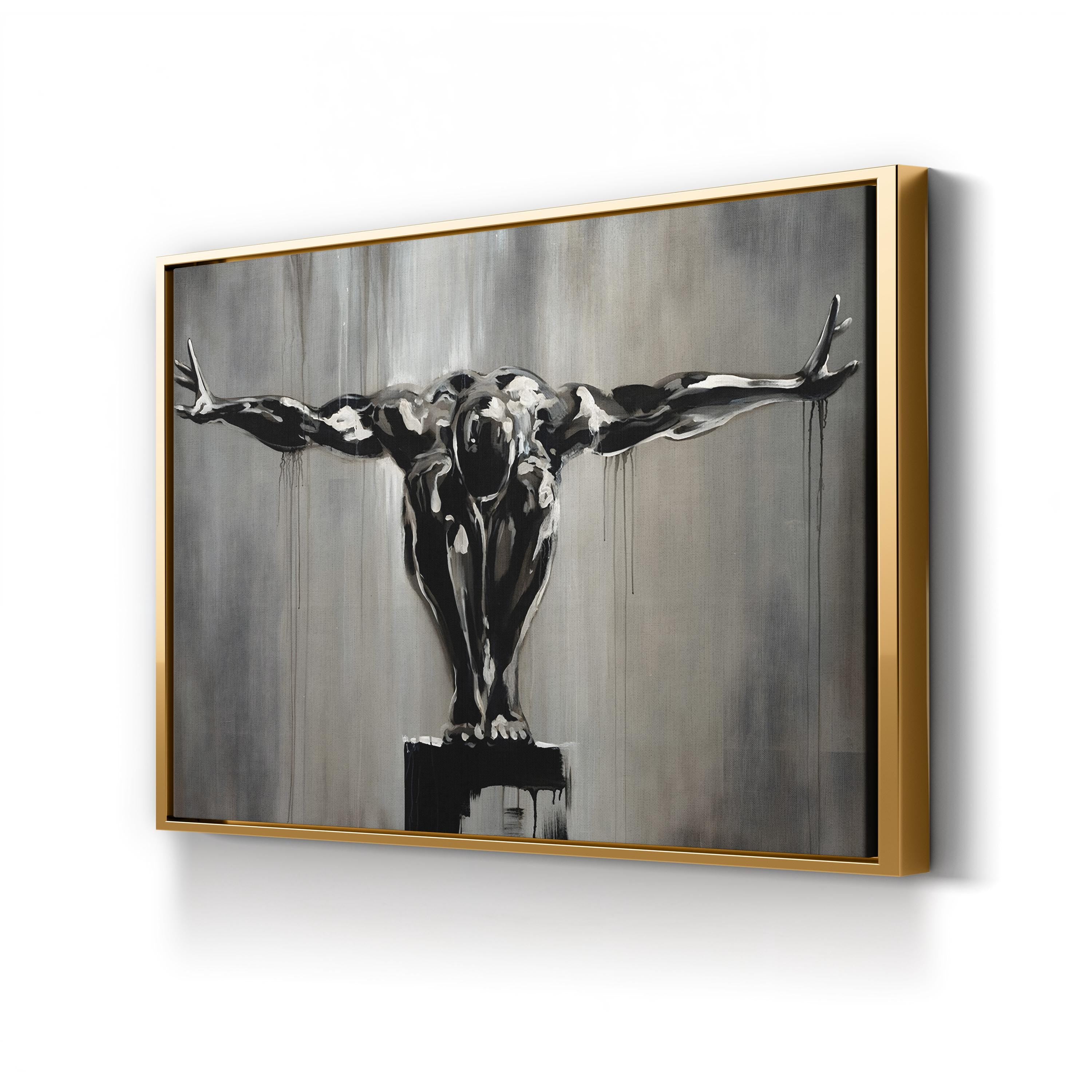 Solitary Runner Wall Art — Monochrome Athletic Figure Canvas Print